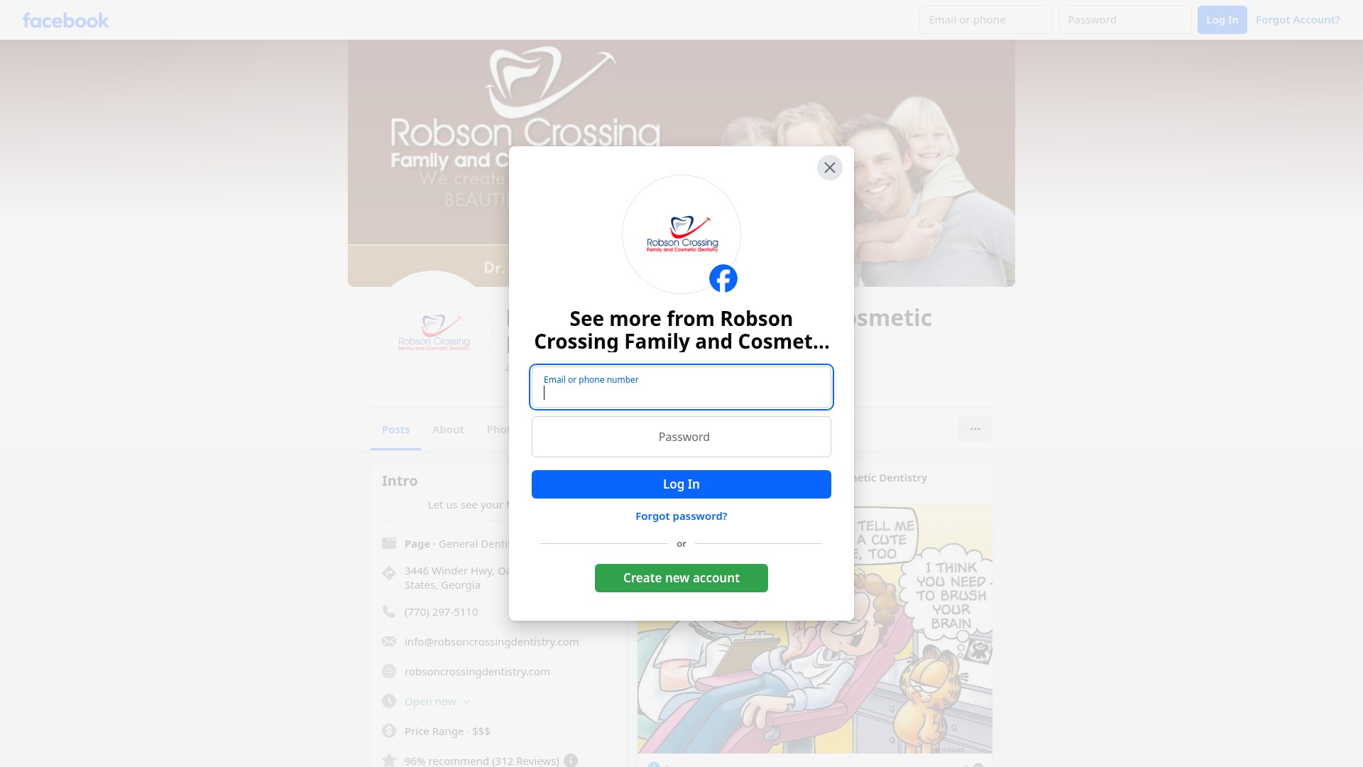 Screenshot of robsoncrossingdentistry.com