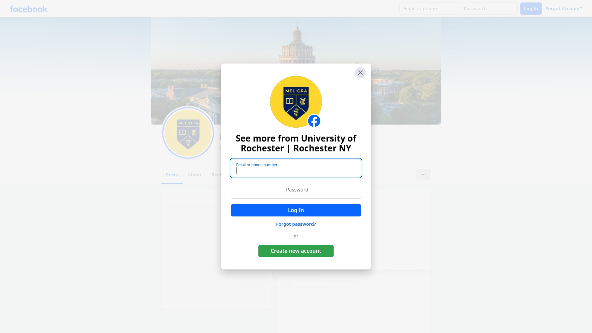 Screenshot of rochester.edu