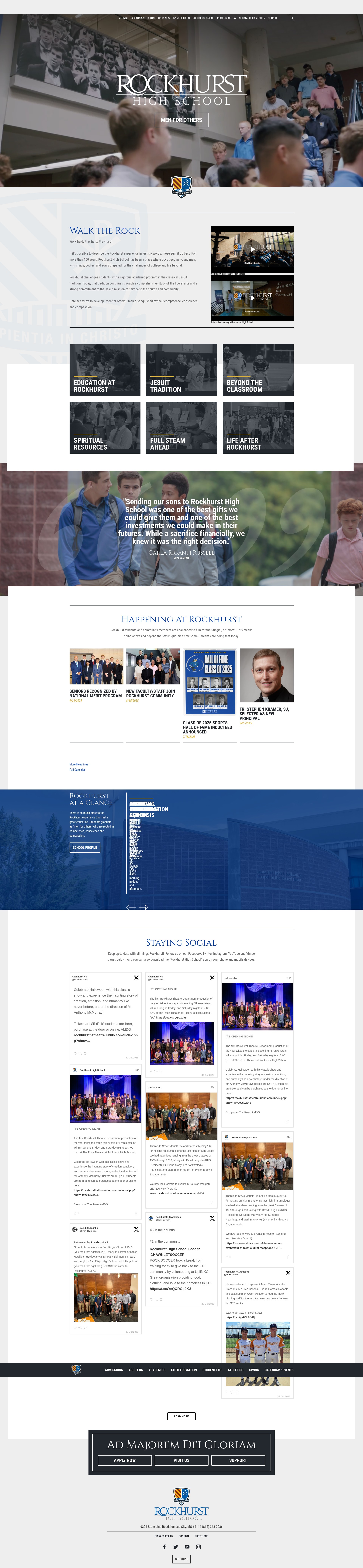 Screenshot of rockhursths.edu