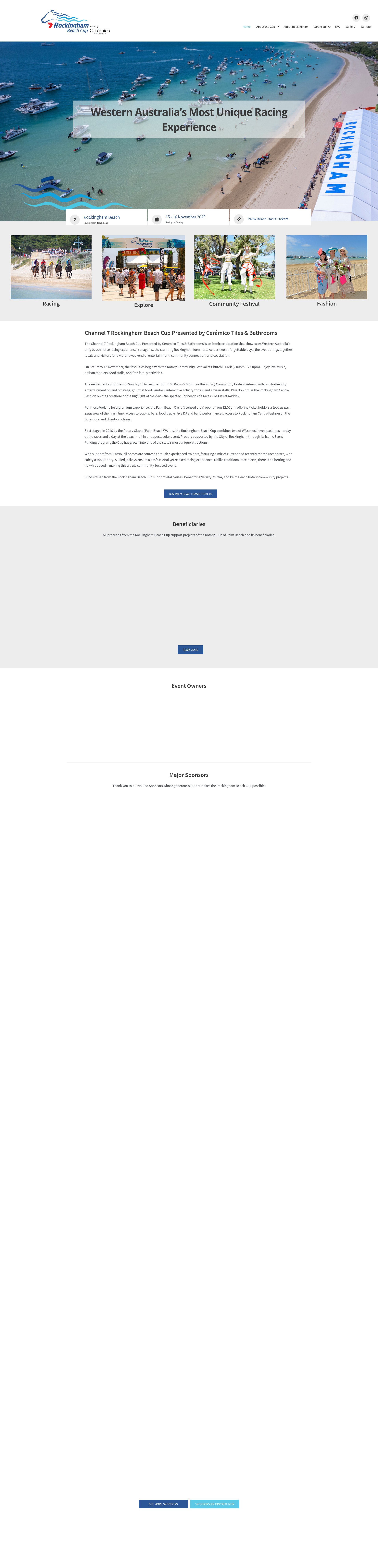 Screenshot of rockinghambeachcup.com.au