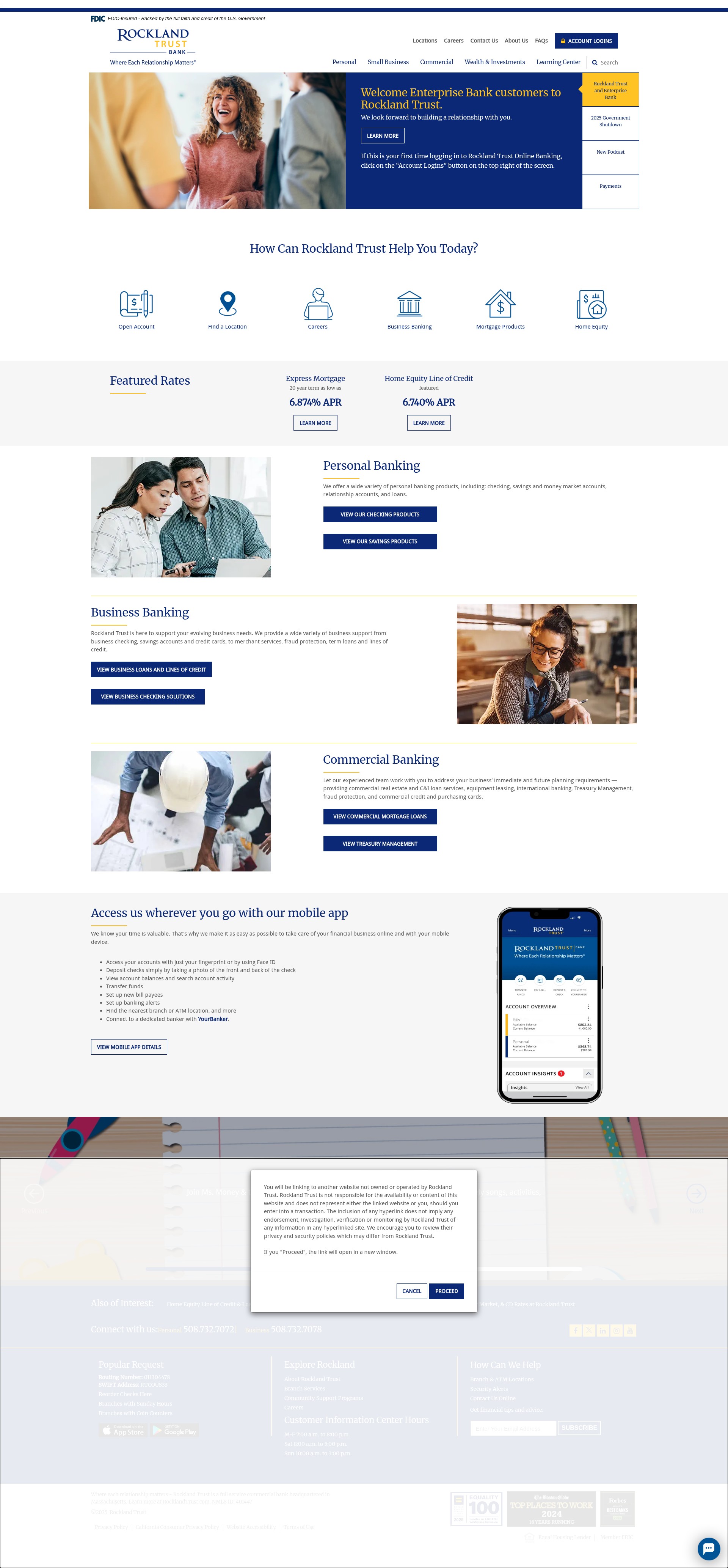 Screenshot of rocklandtrust.com