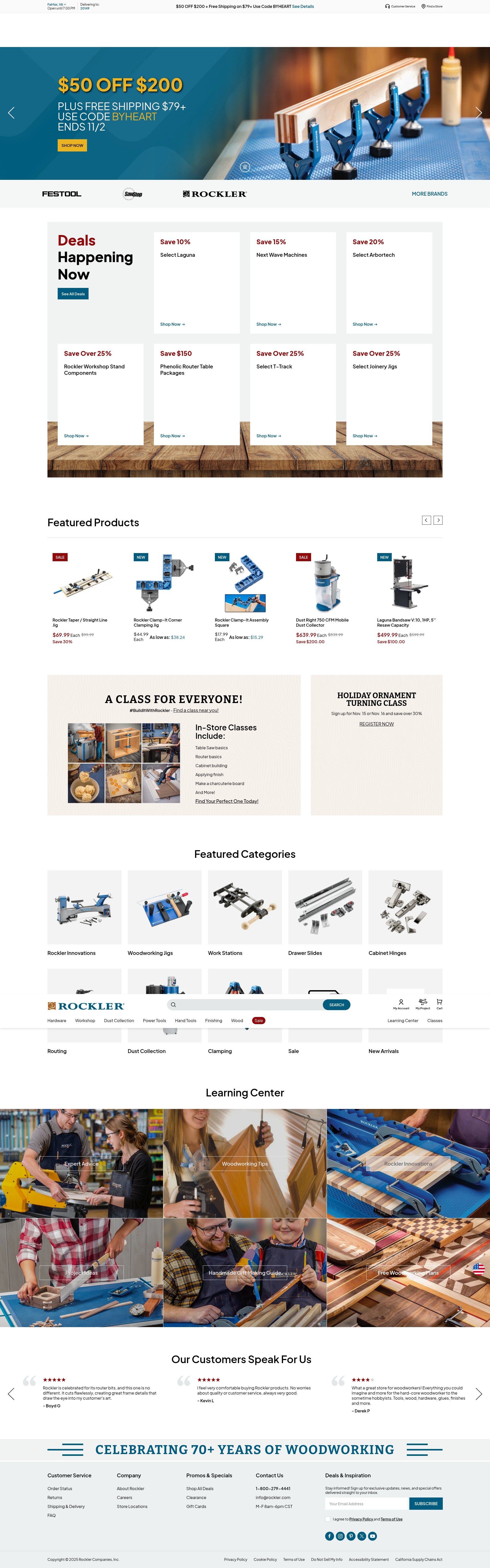 Screenshot of rockler.com