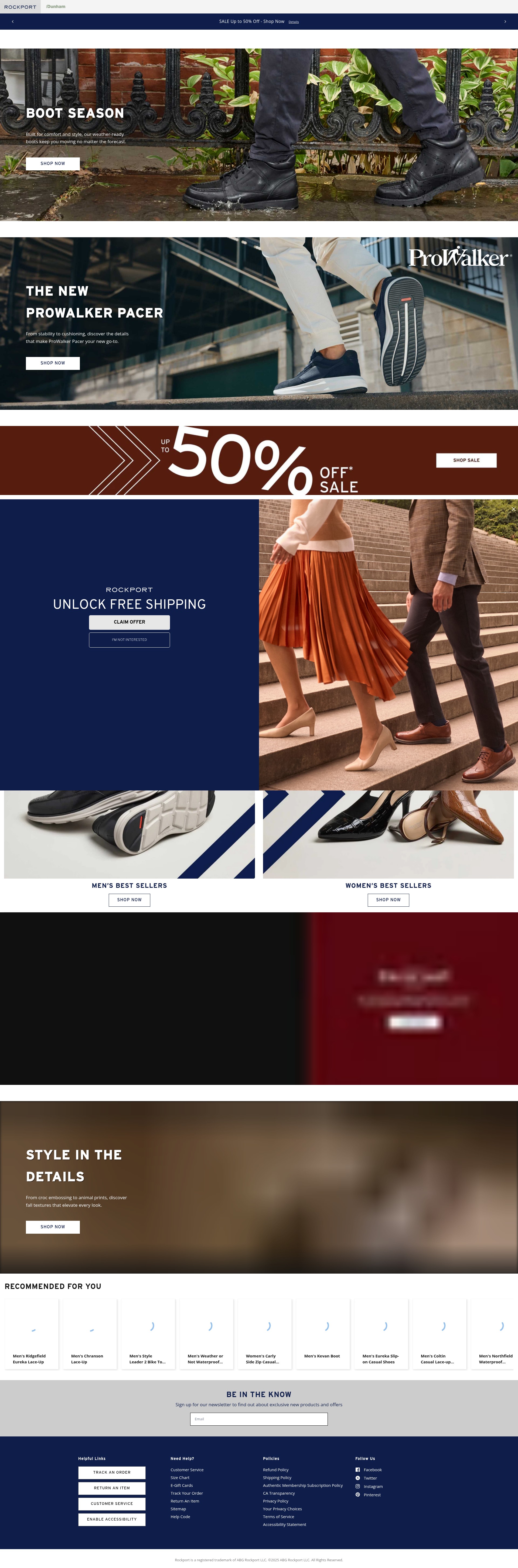 Screenshot of rockport.com