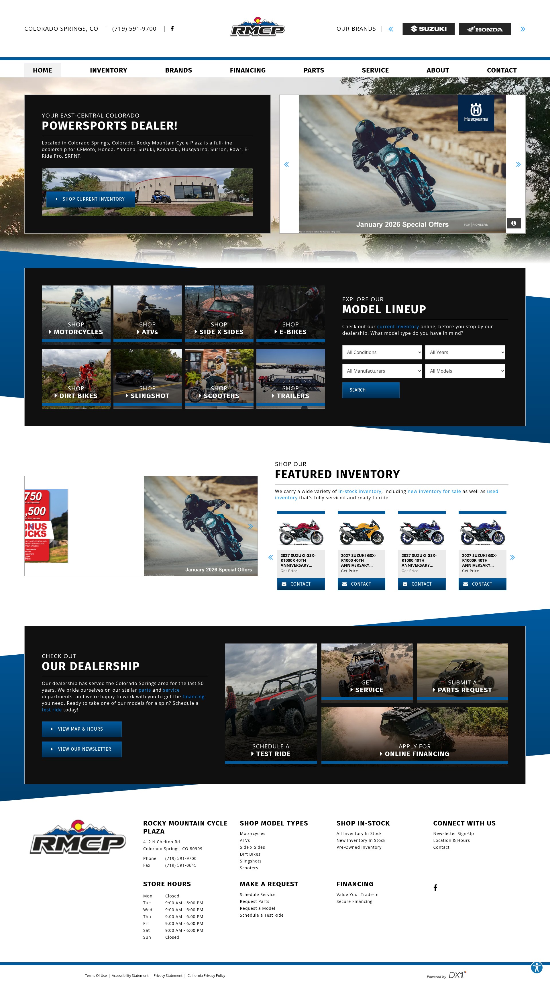 Screenshot of rockymtncycleplaza.com
