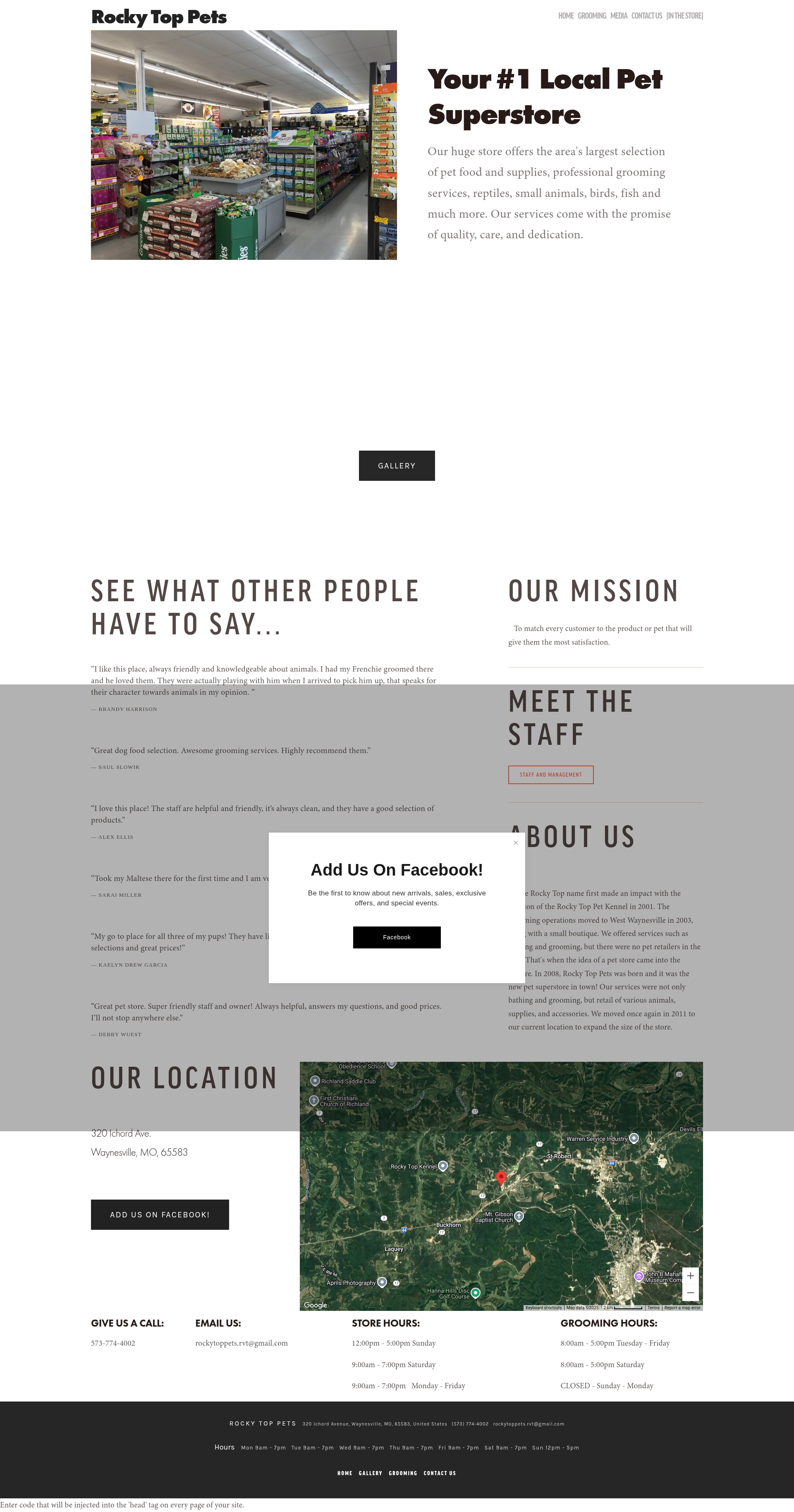 Screenshot of rockytoppets.com