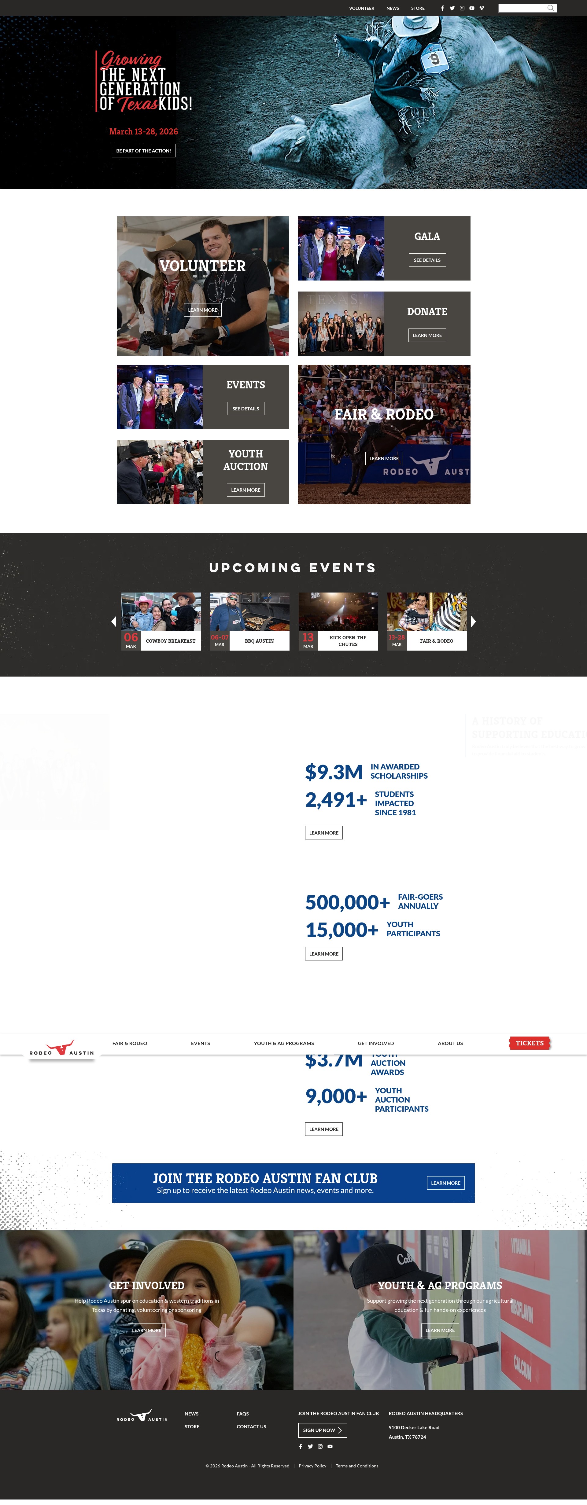 Screenshot of rodeoaustin.com