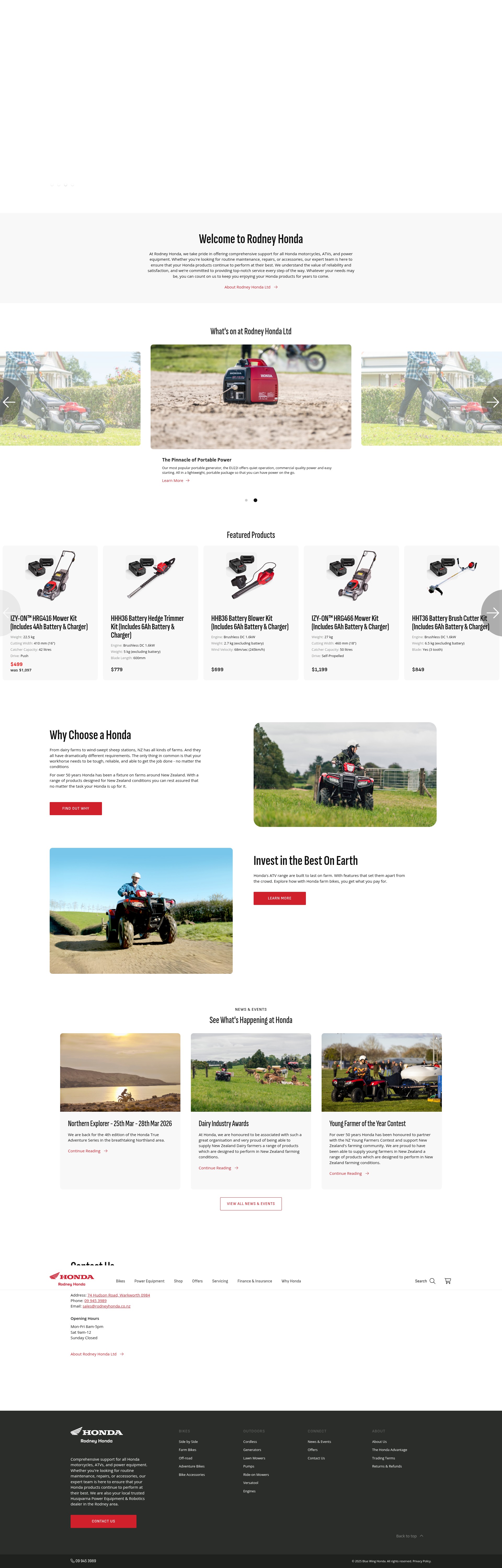 Screenshot of rodneyhonda.co.nz