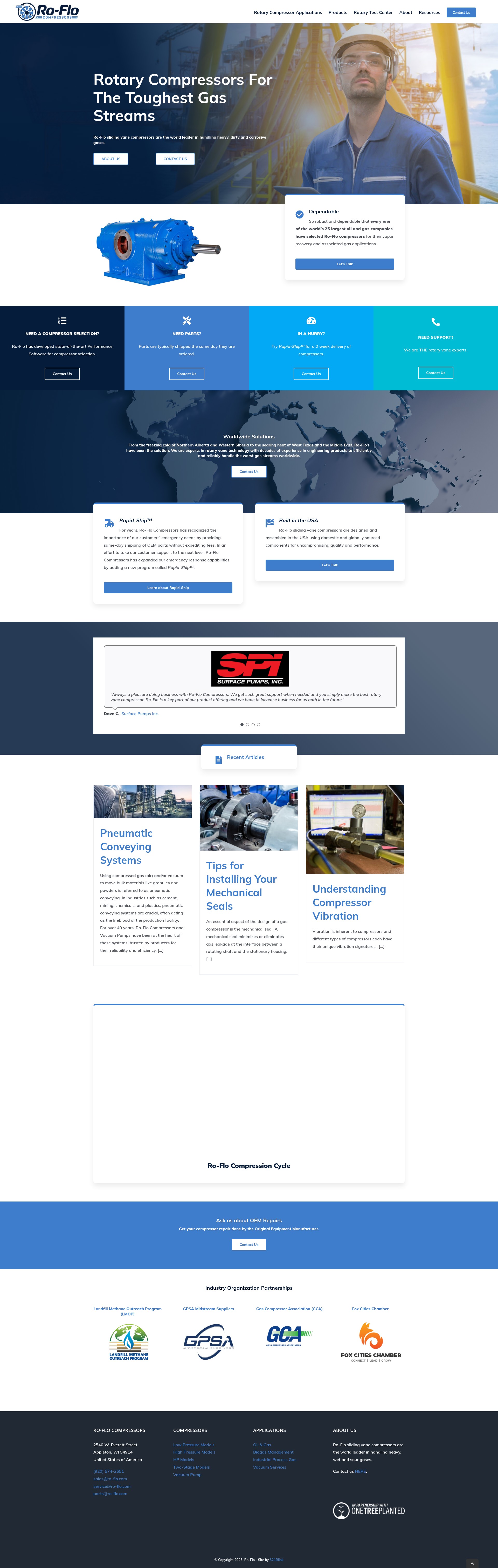 Screenshot of roflocompressors.com