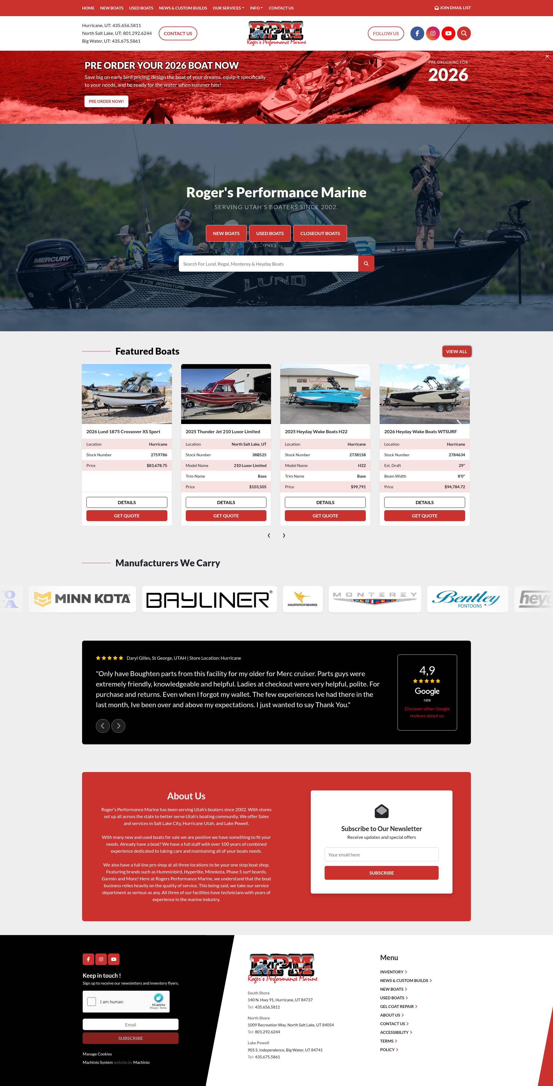 Screenshot of rogersperformancemarine.com