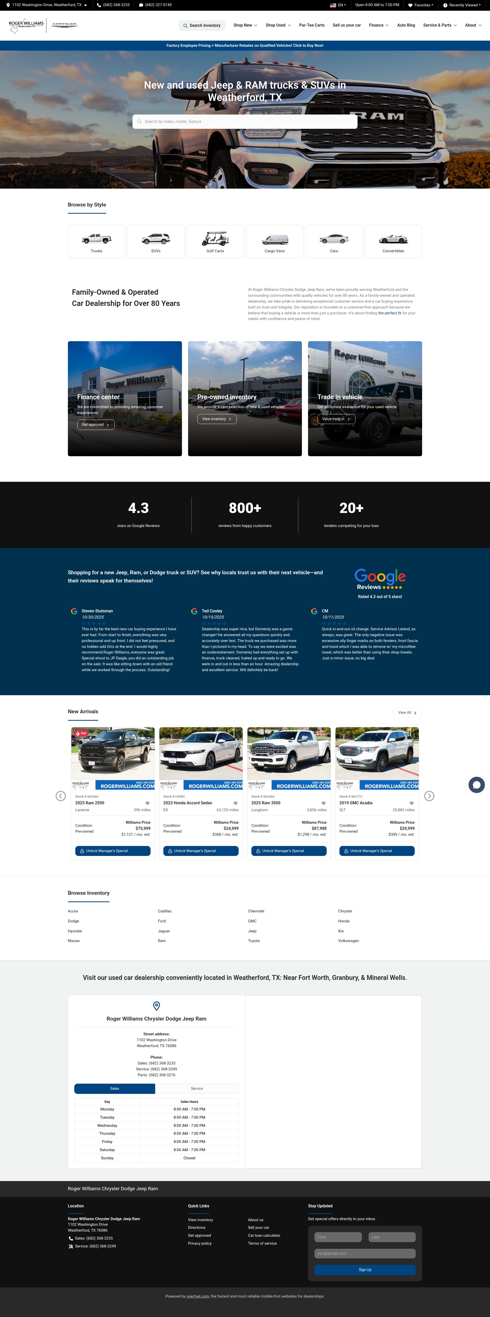 Screenshot of rogerwilliams.com