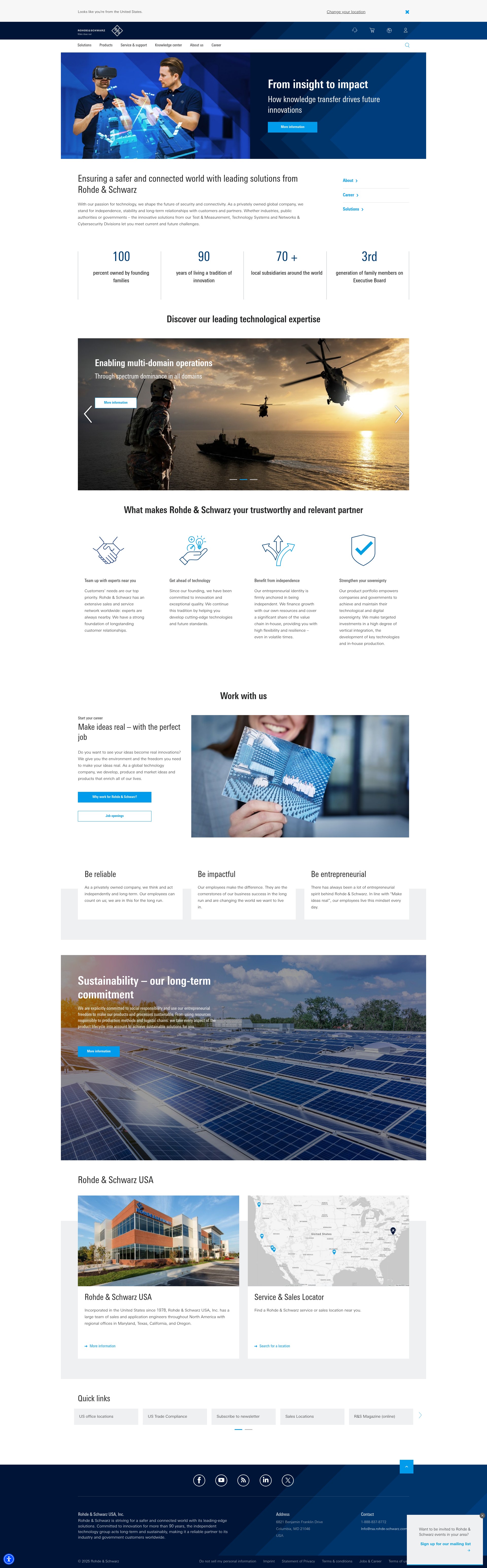 Screenshot of rohde-schwarz.com