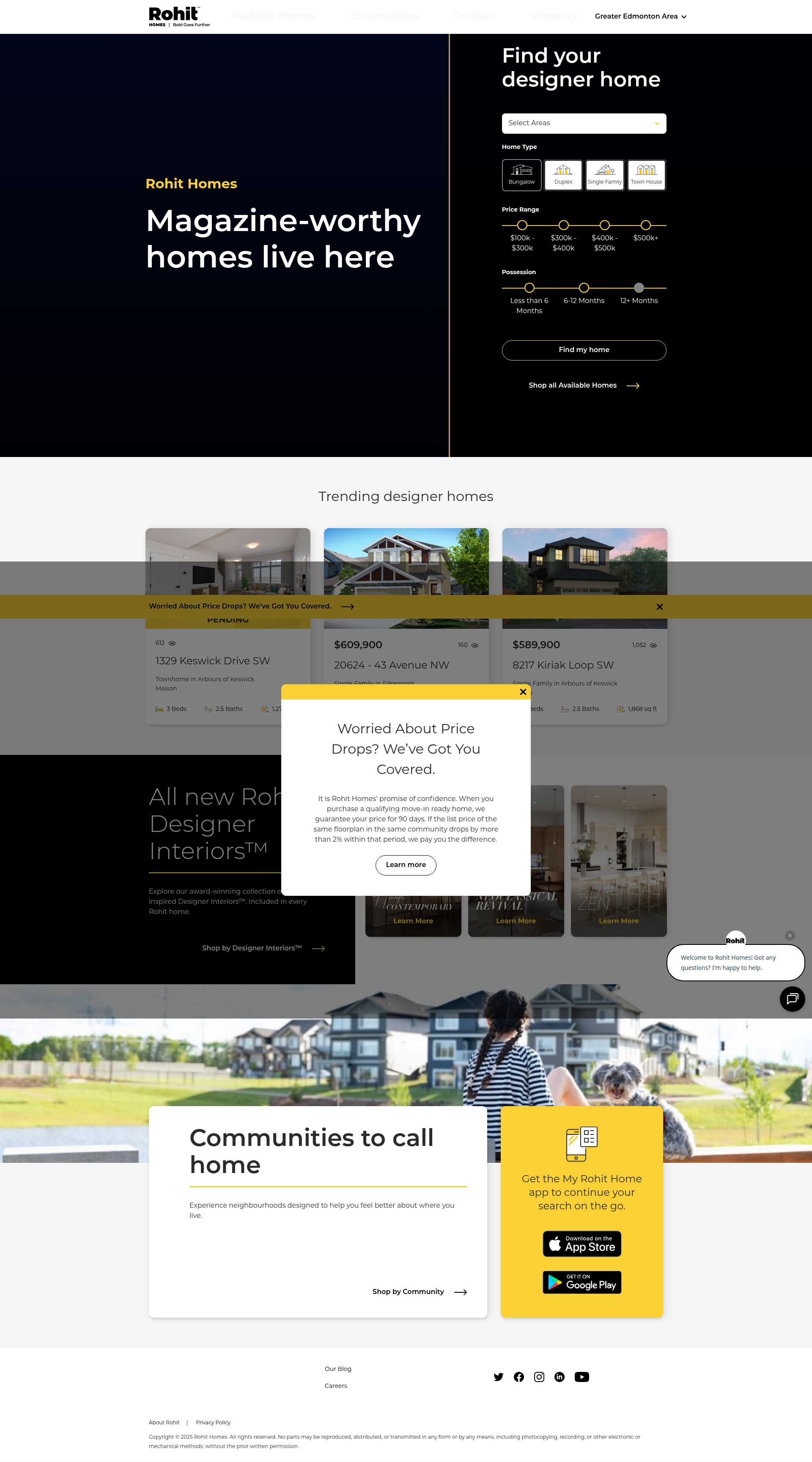 Screenshot of rohithomes.com