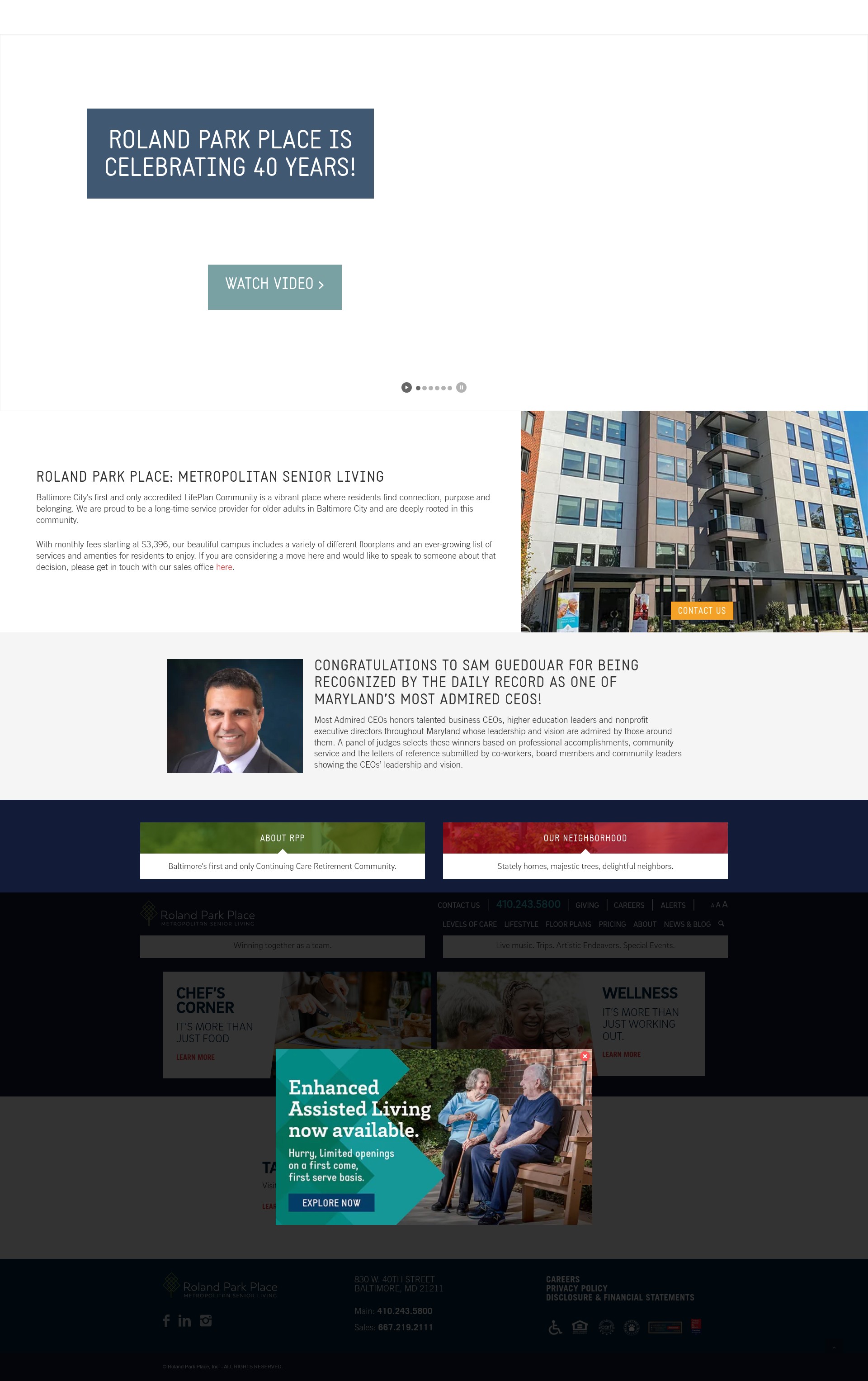 Screenshot of rolandparkplace.org