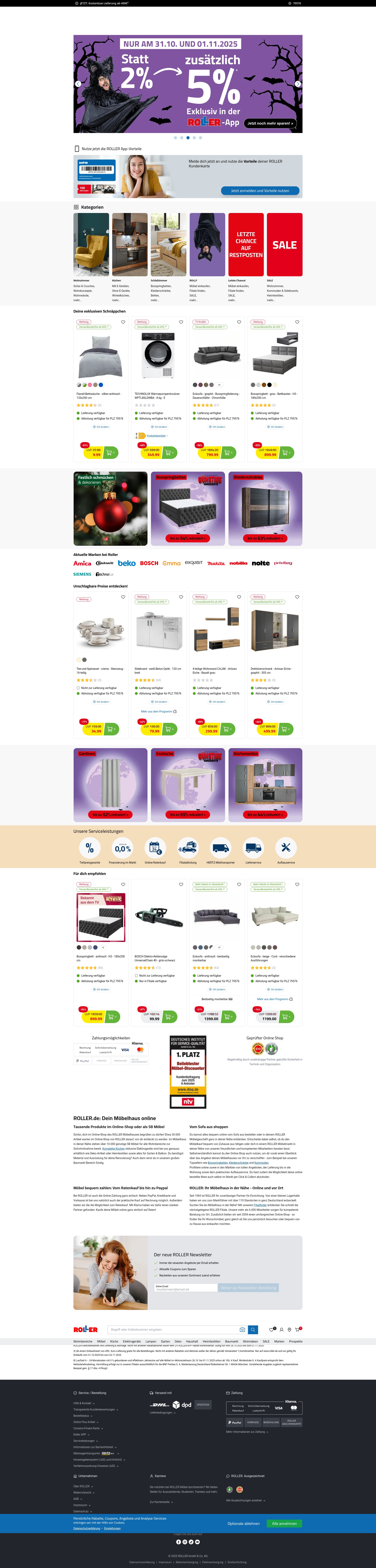Screenshot of roller.de