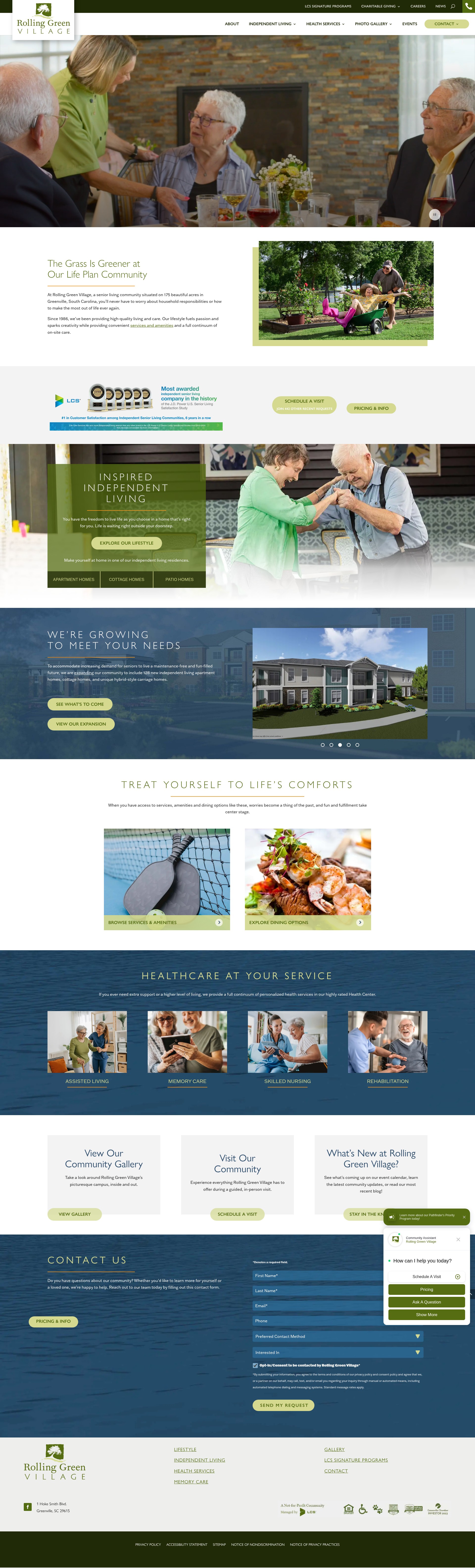 Screenshot of rollinggreenvillage.com