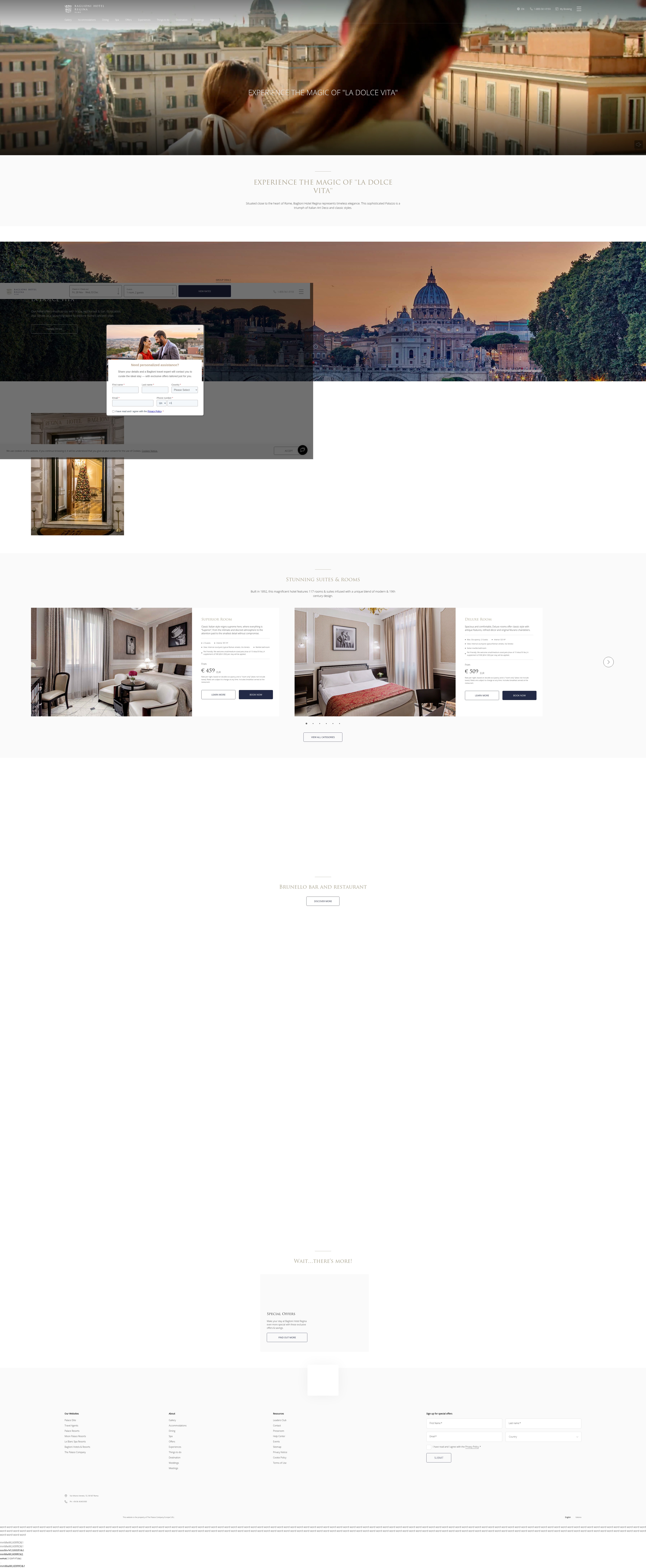 Screenshot of rome.baglionihotels.com