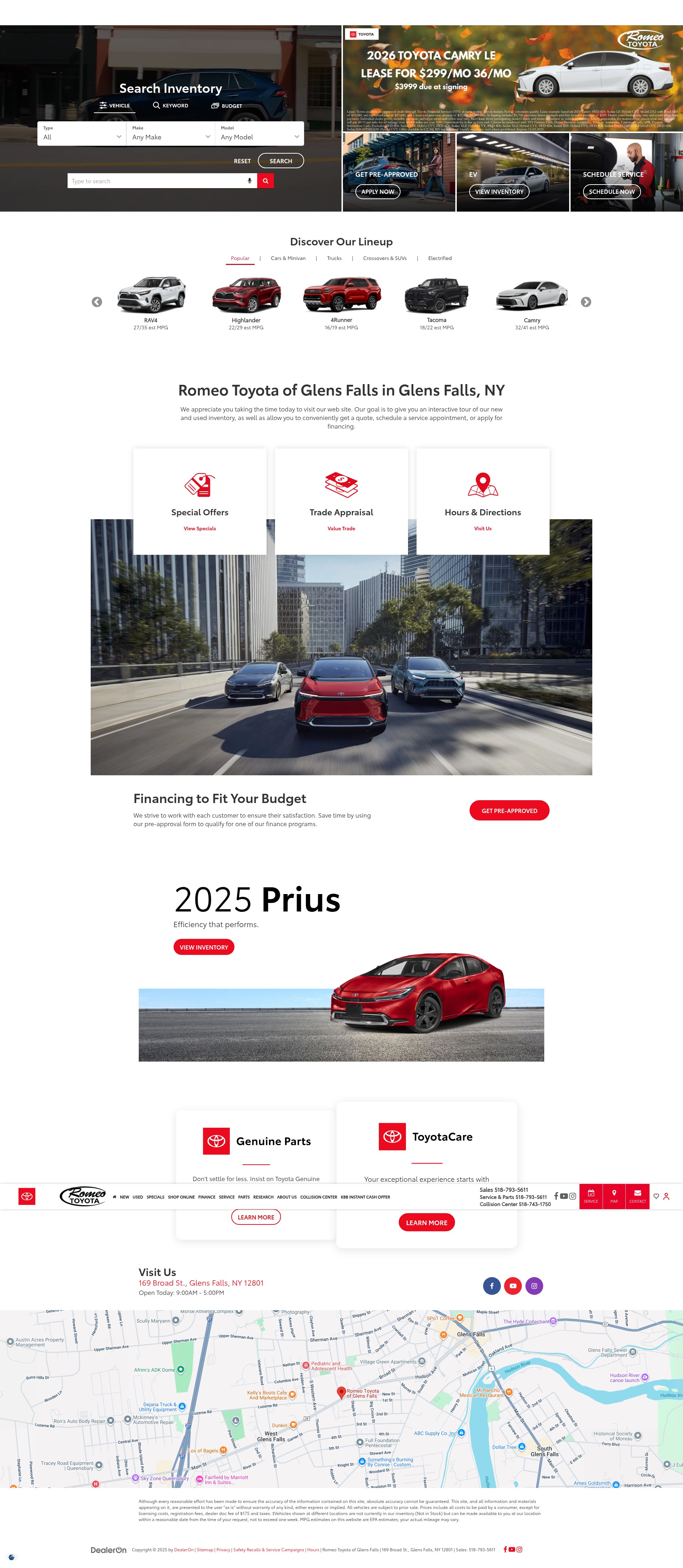Screenshot of romeotoyotaofglensfalls.com