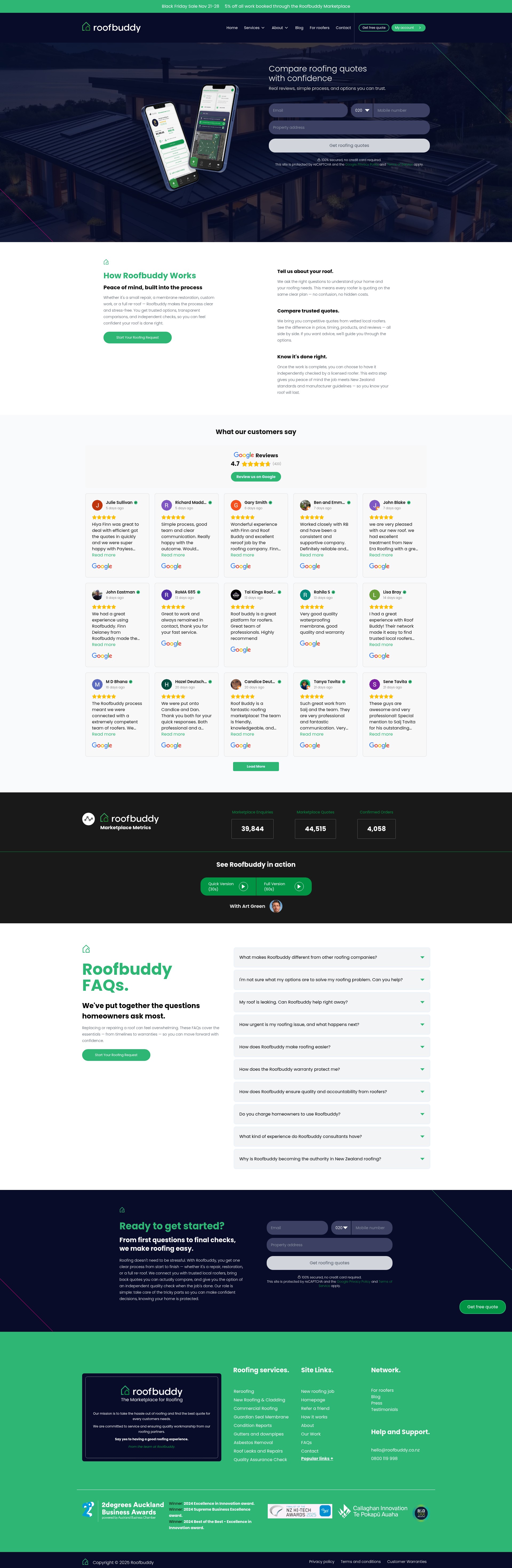 Screenshot of roofbuddy.co.nz