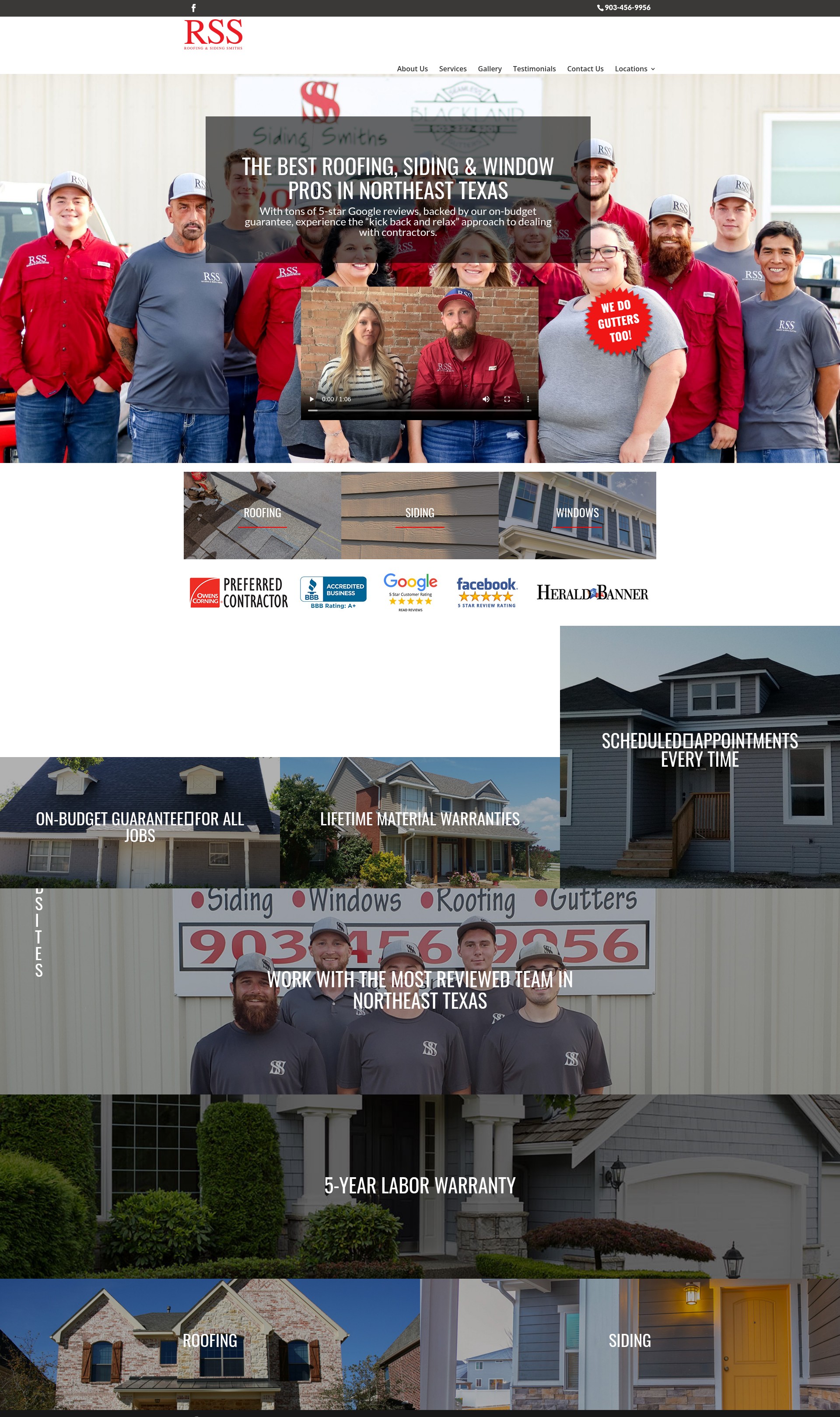 Screenshot of roofingandsidingsmiths.com