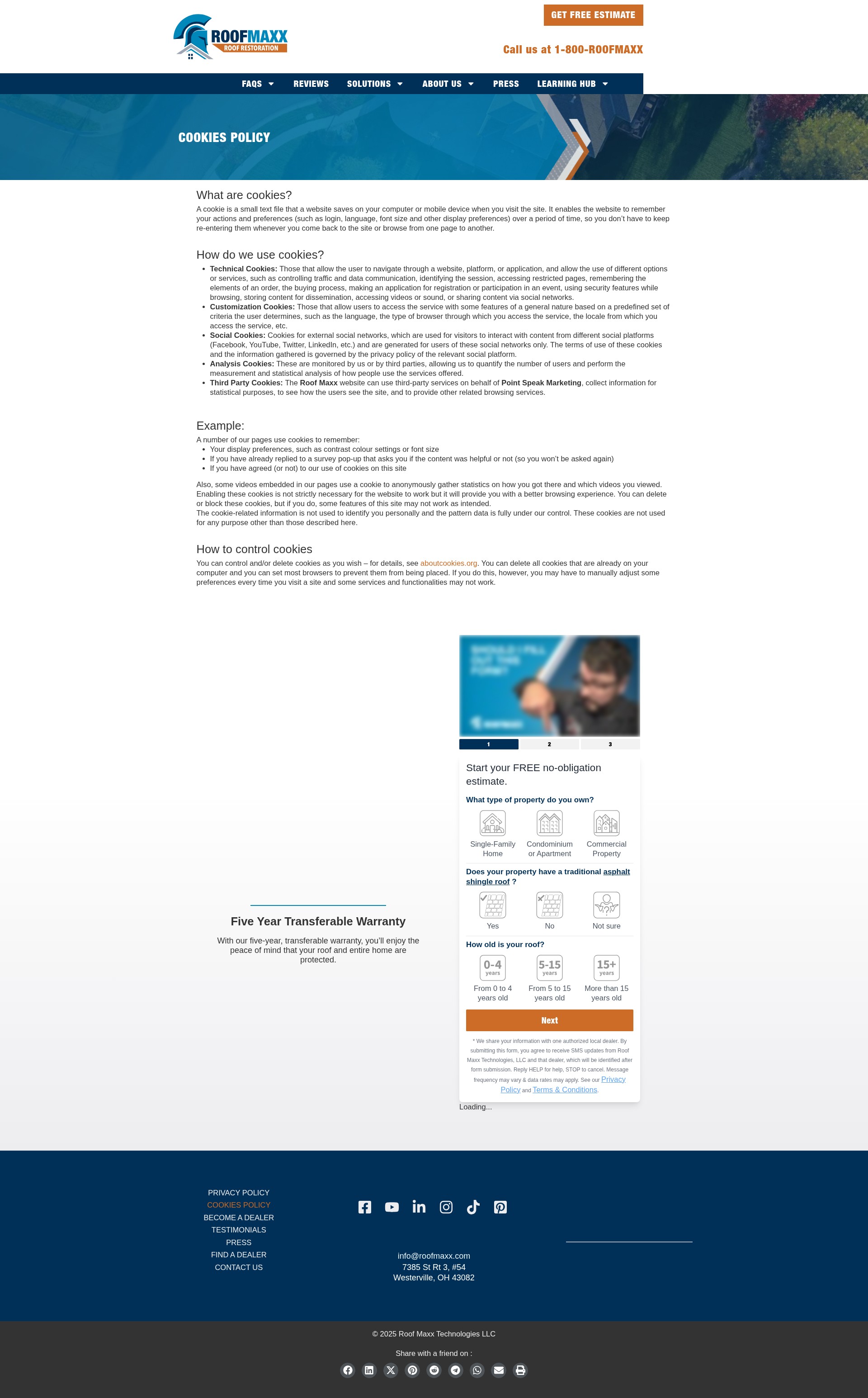 Screenshot of roofmaxx.com