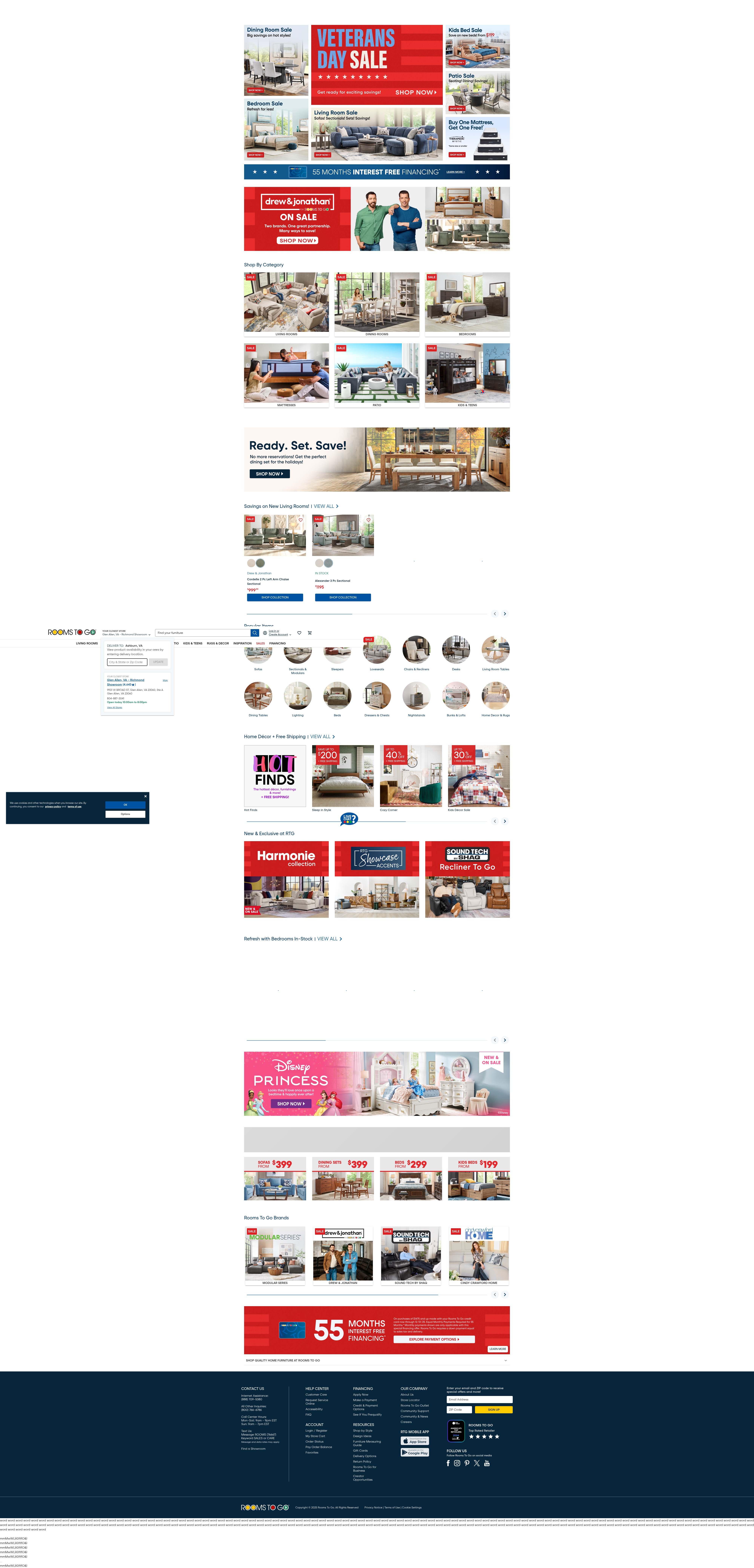 Screenshot of roomstogo.com