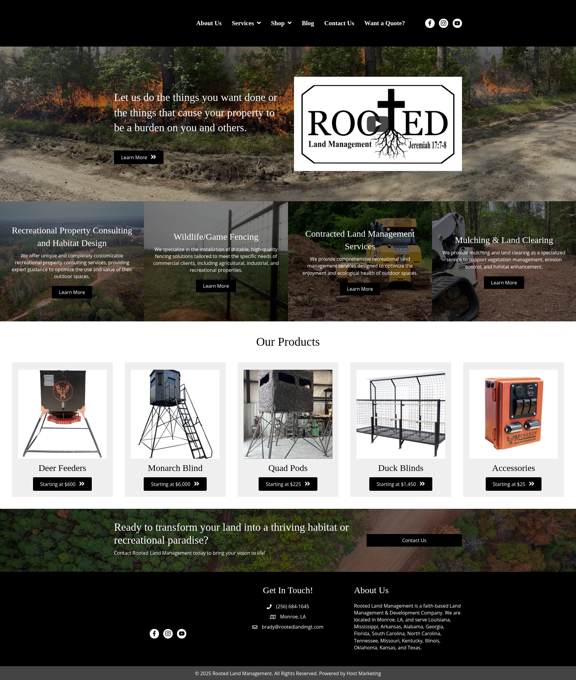 Screenshot of rootedlandmgt.com