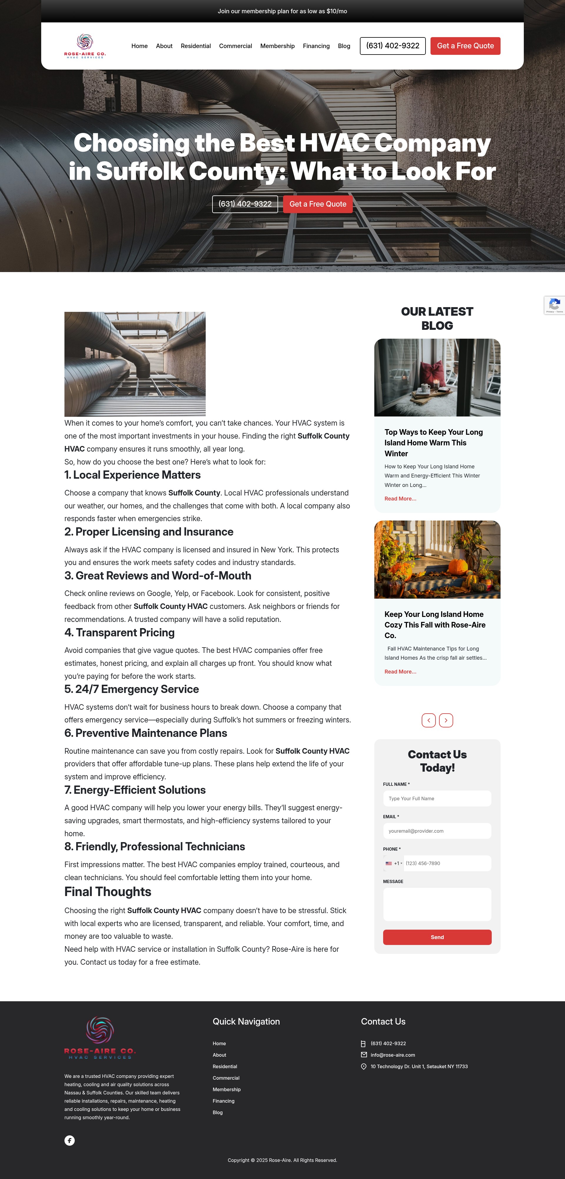 Screenshot of rose-aire.com