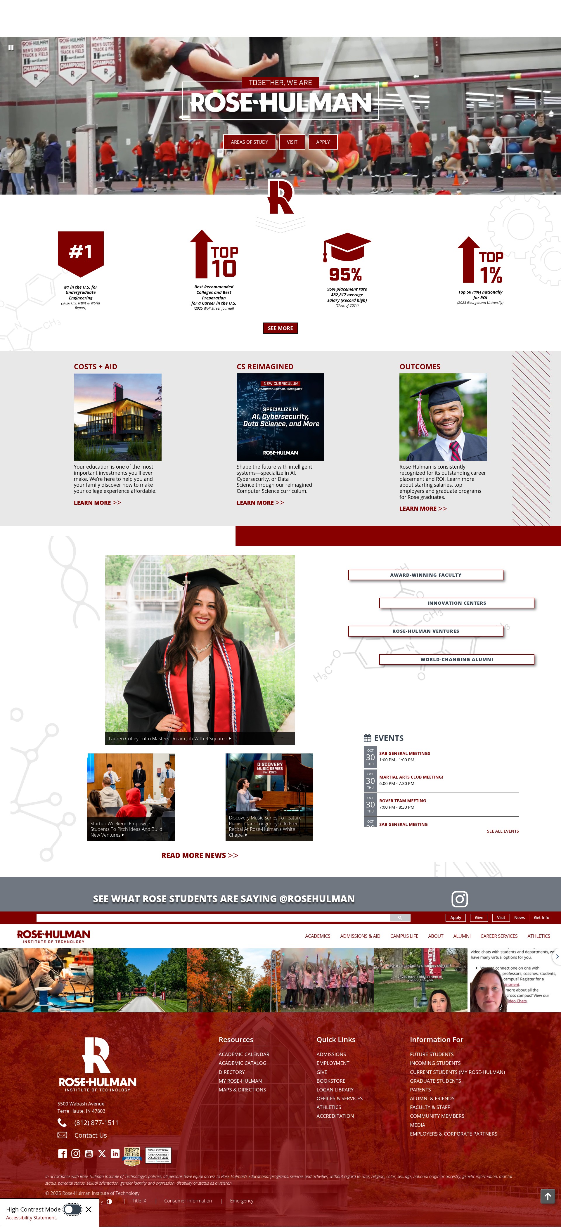 Screenshot of rose-hulman.edu