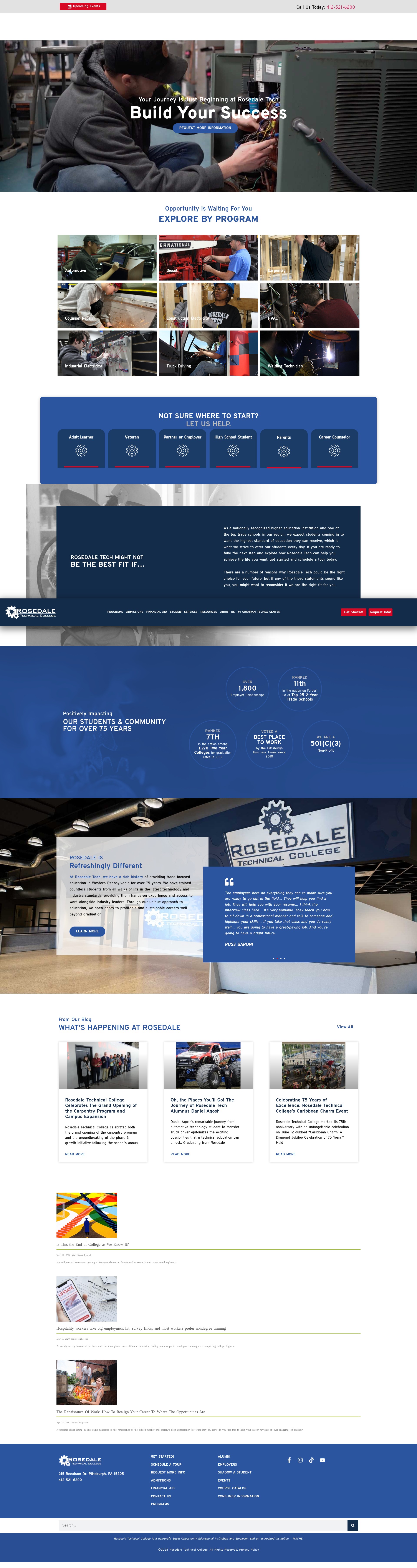 Screenshot of rosedaletech.edu