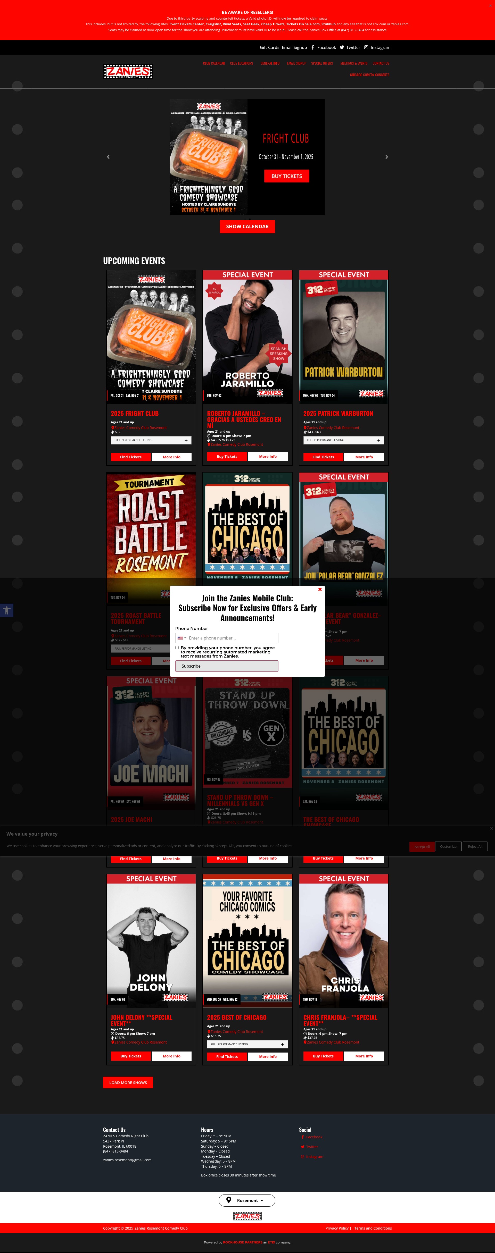 Screenshot of rosemont.zanies.com