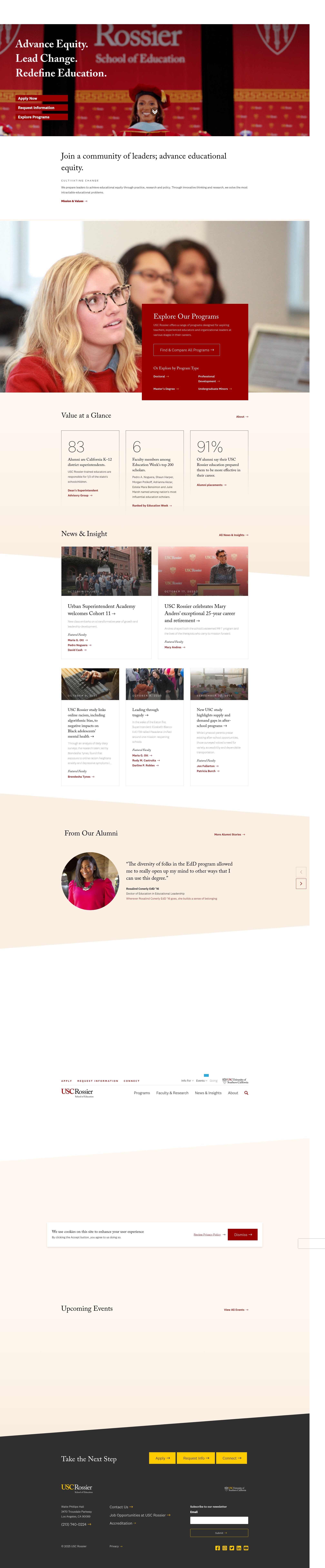 Screenshot of rossier.usc.edu