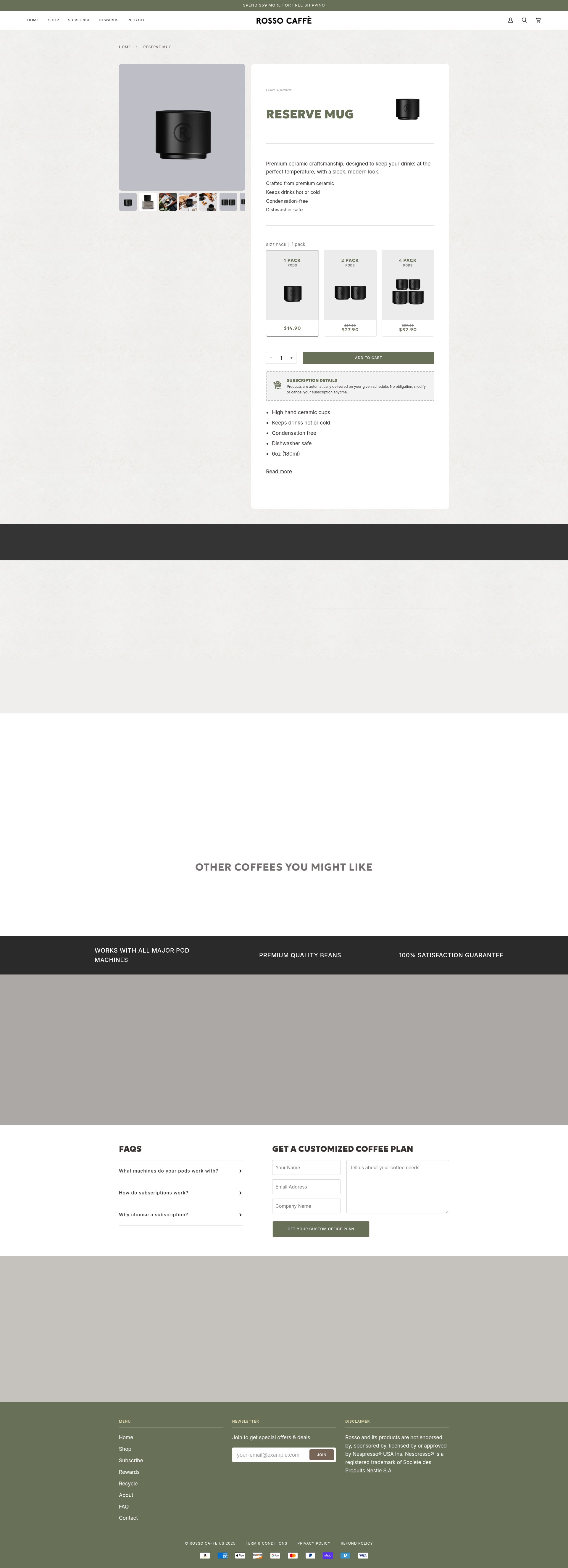 Screenshot of rossocaffe.com