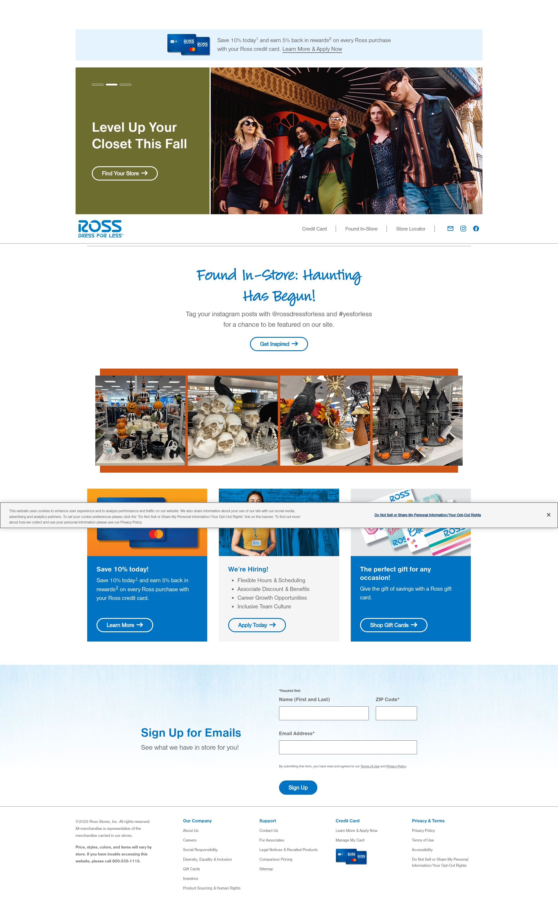Screenshot of rossstores.com