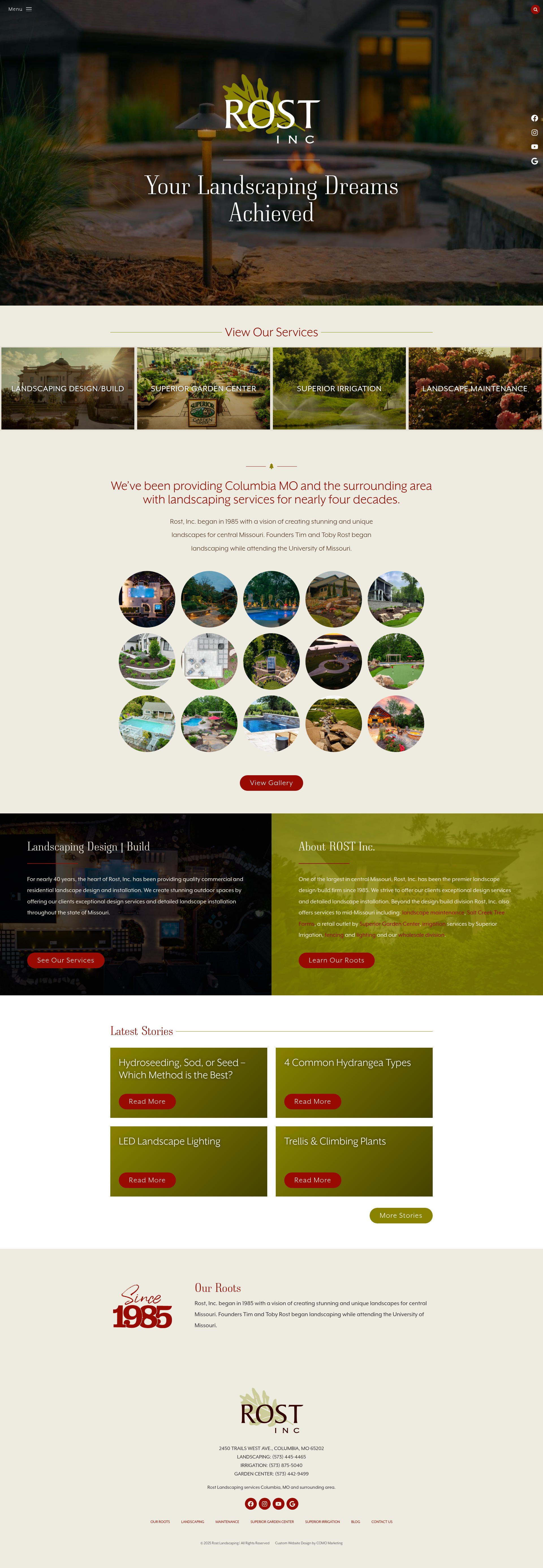 Screenshot of rostlandscaping.com