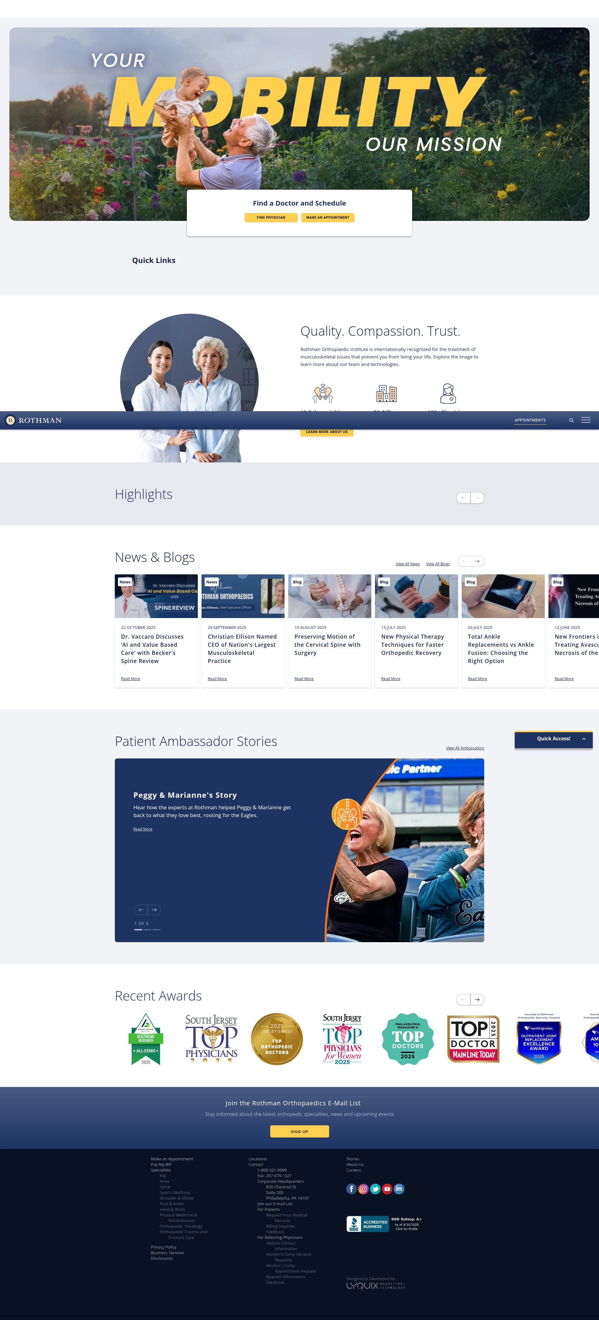 Screenshot of rothmanortho.com