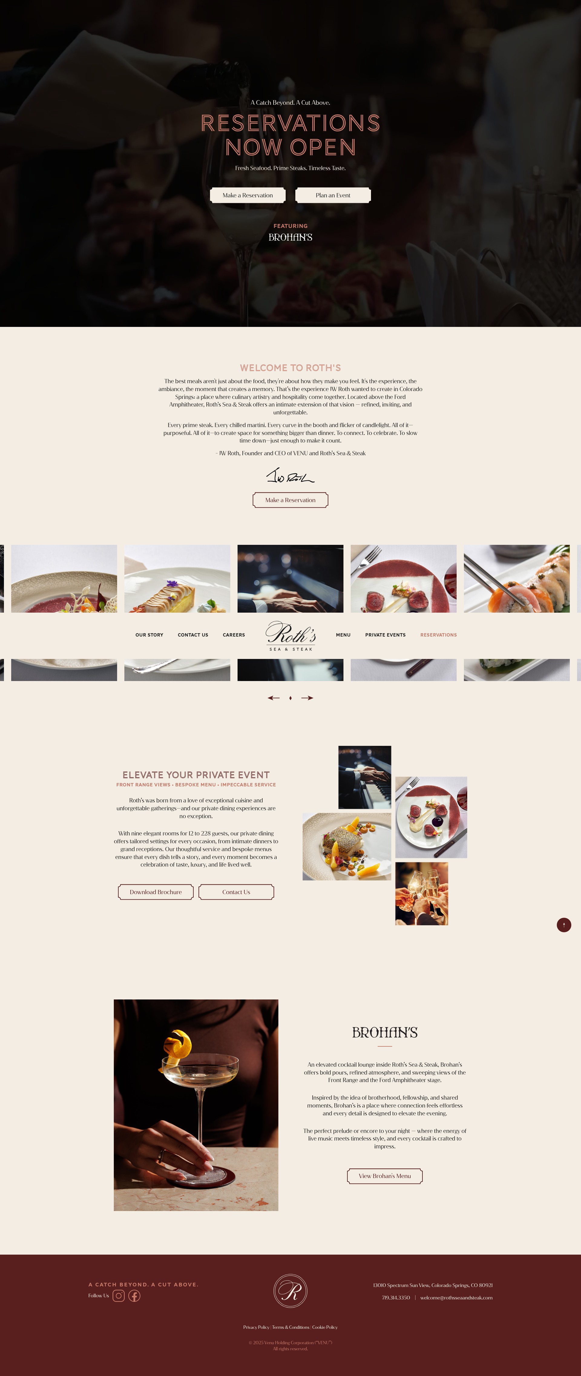 Screenshot of rothsseaandsteak.com