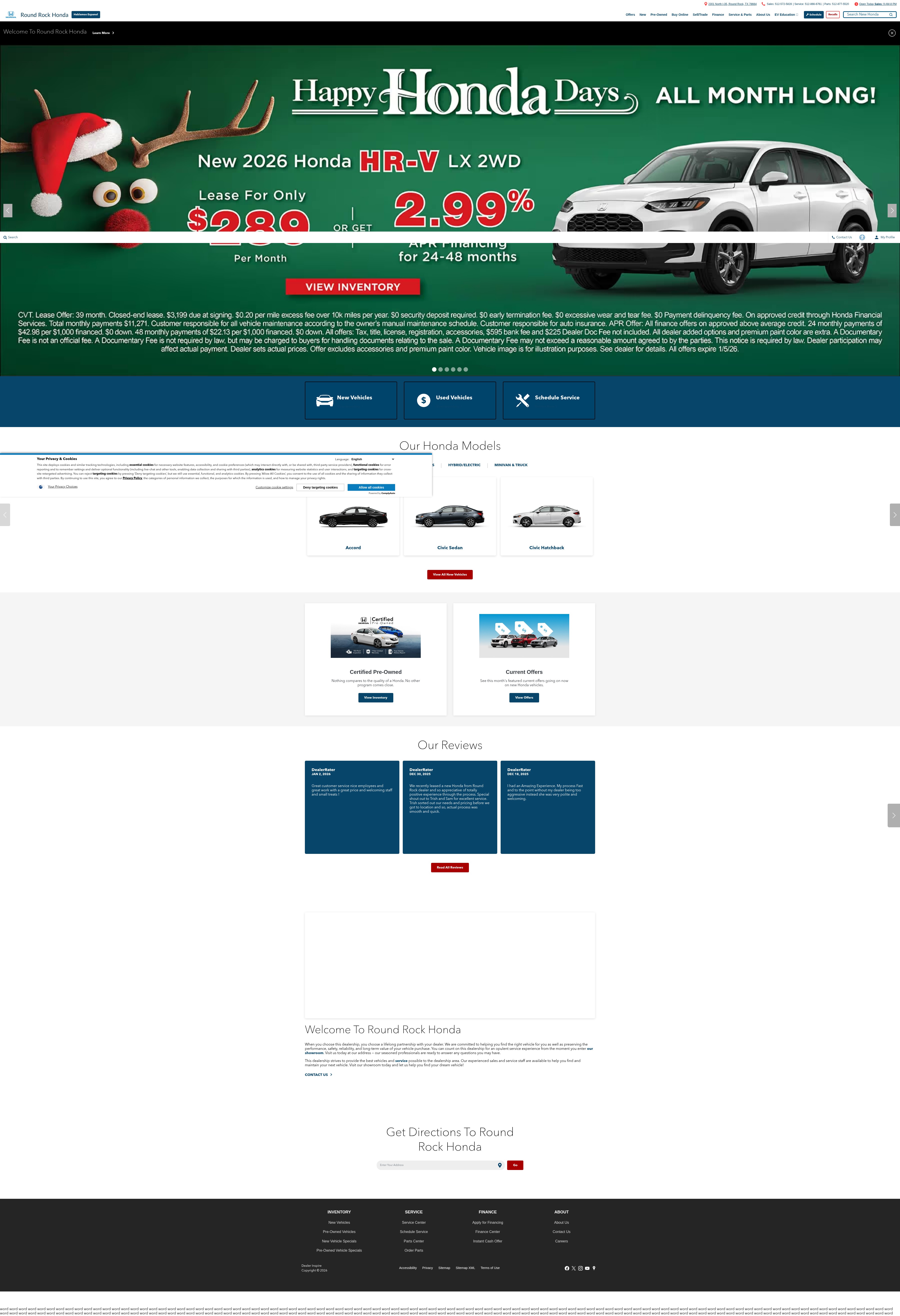 Screenshot of roundrockhonda.com