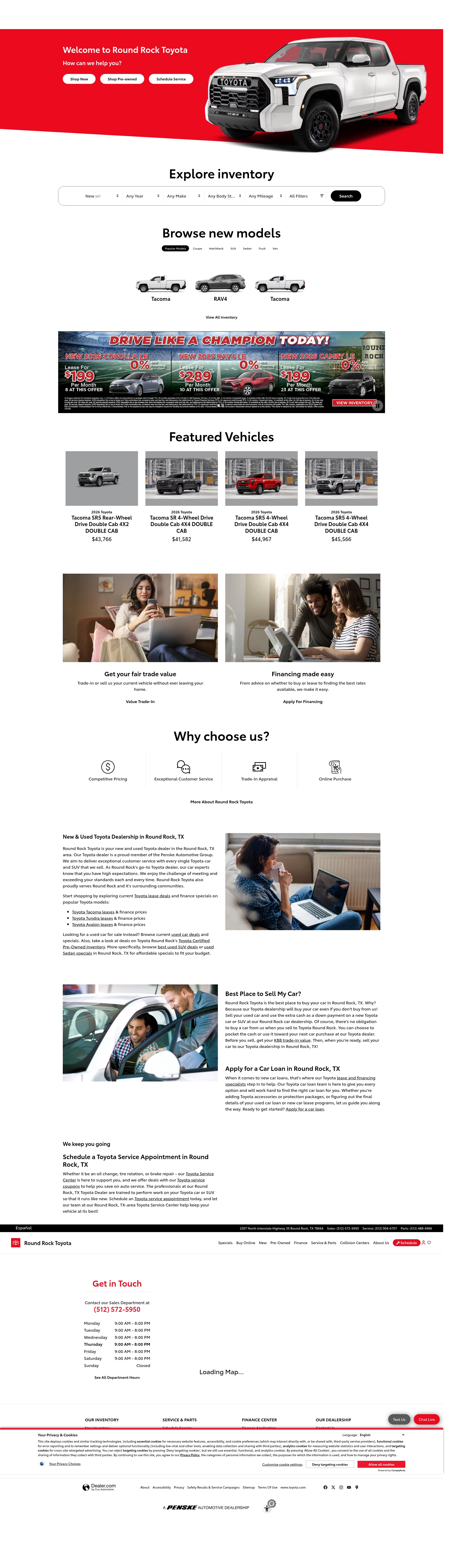 Screenshot of roundrocktoyota.com