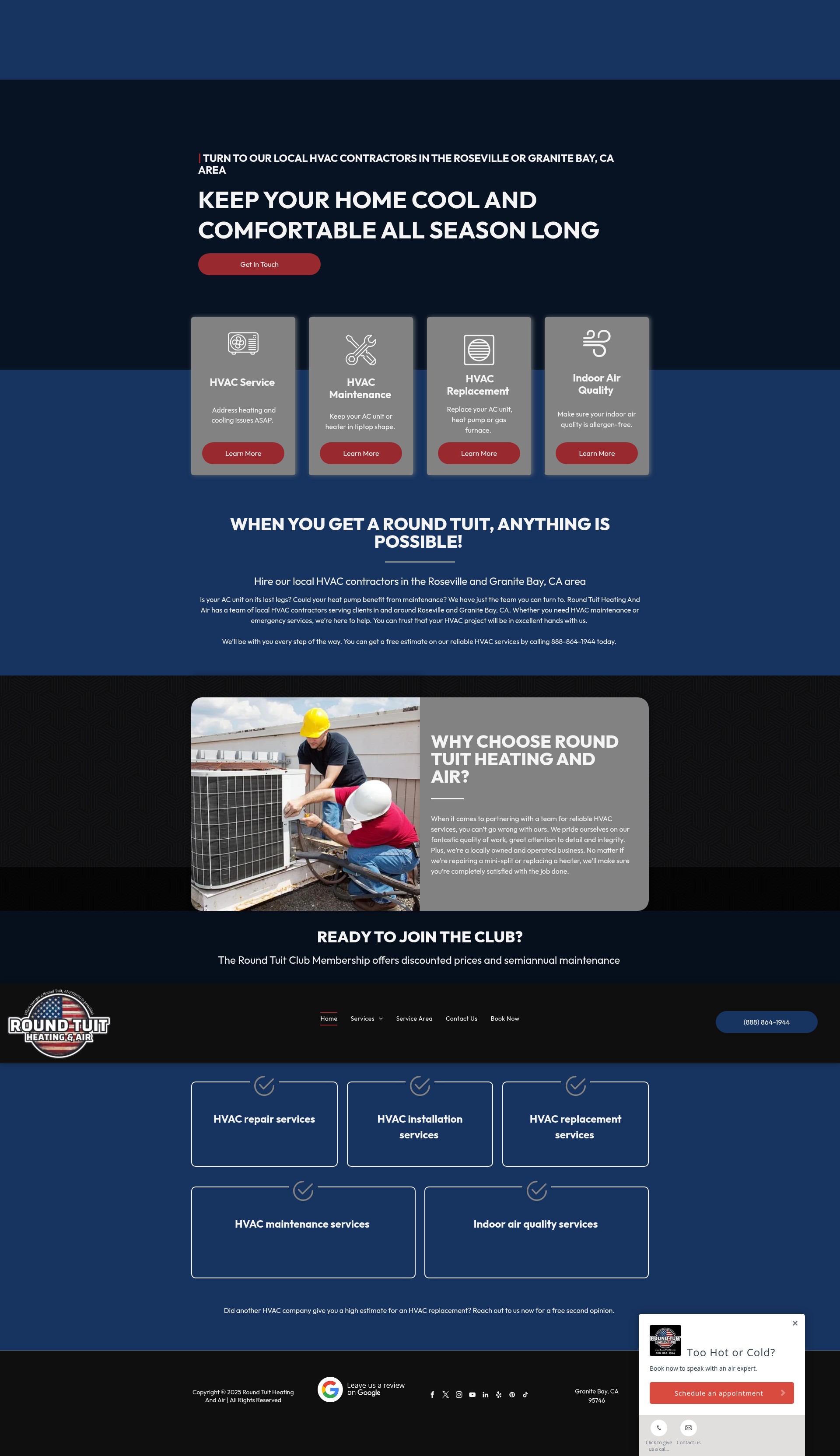 Screenshot of roundtuitair.com