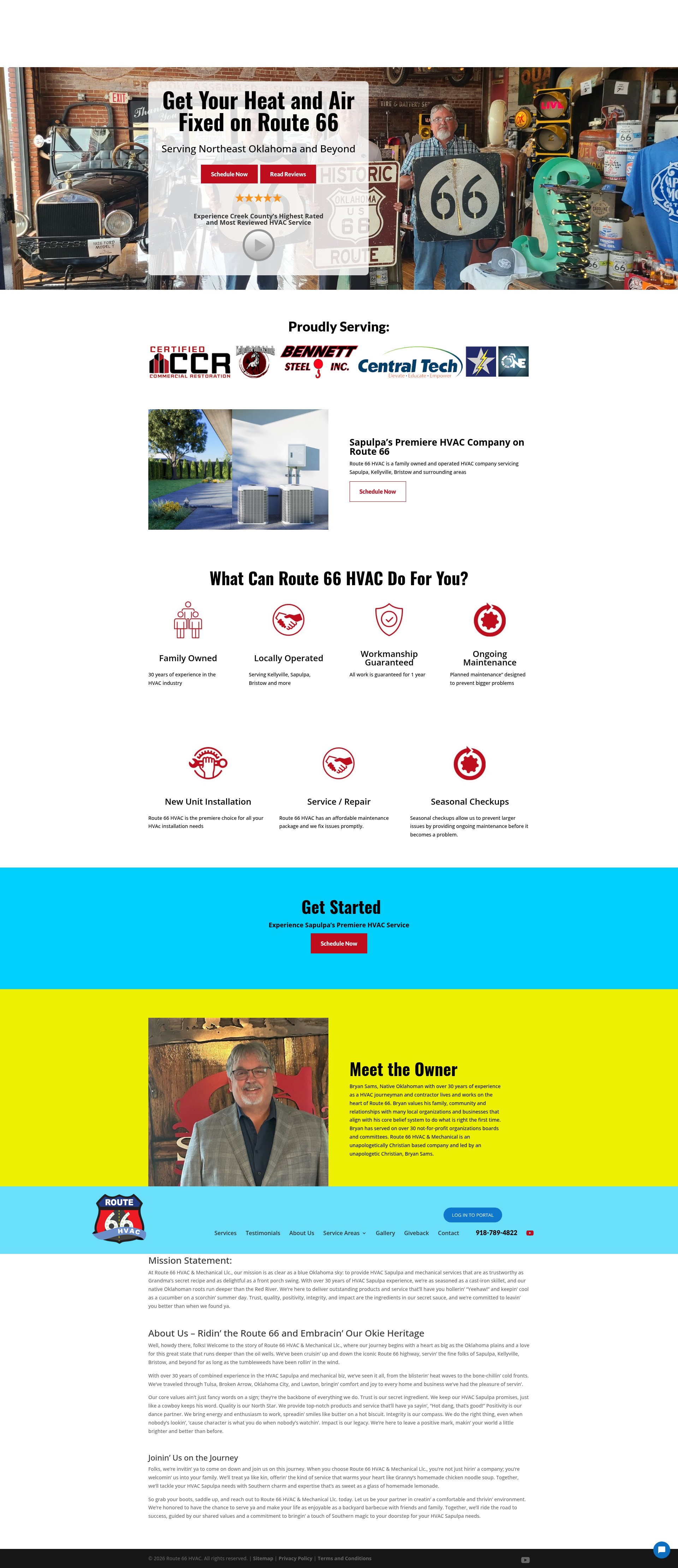 Screenshot of route66hvac.com