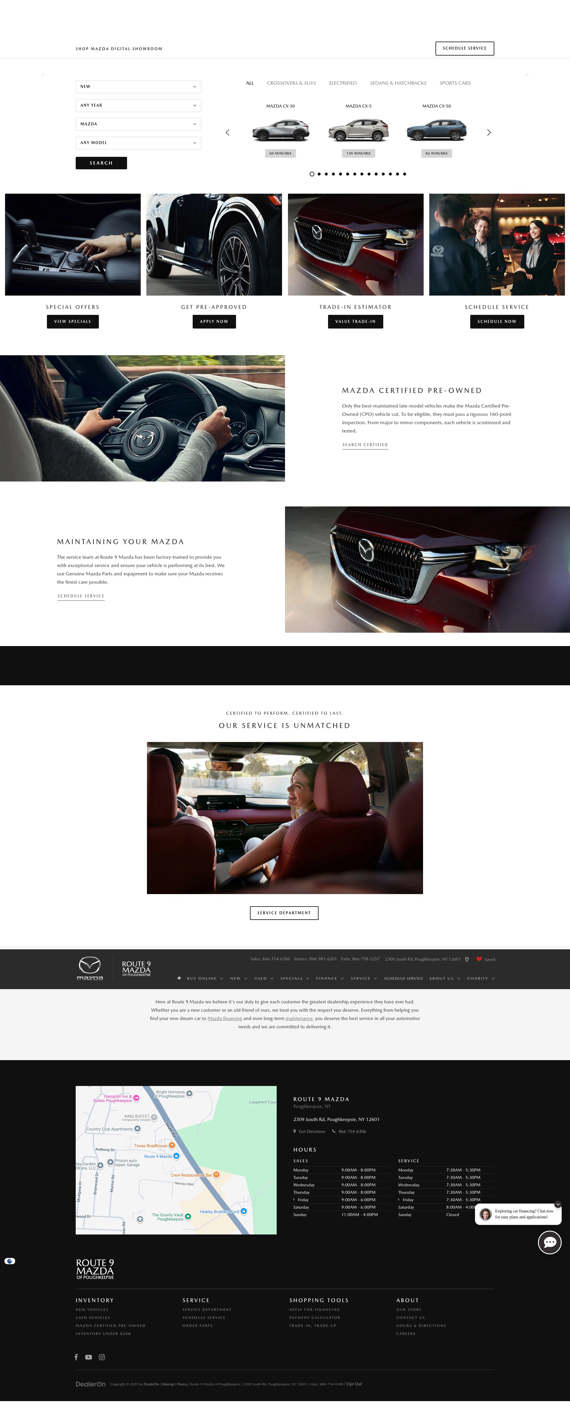 Screenshot of route9mazda.com