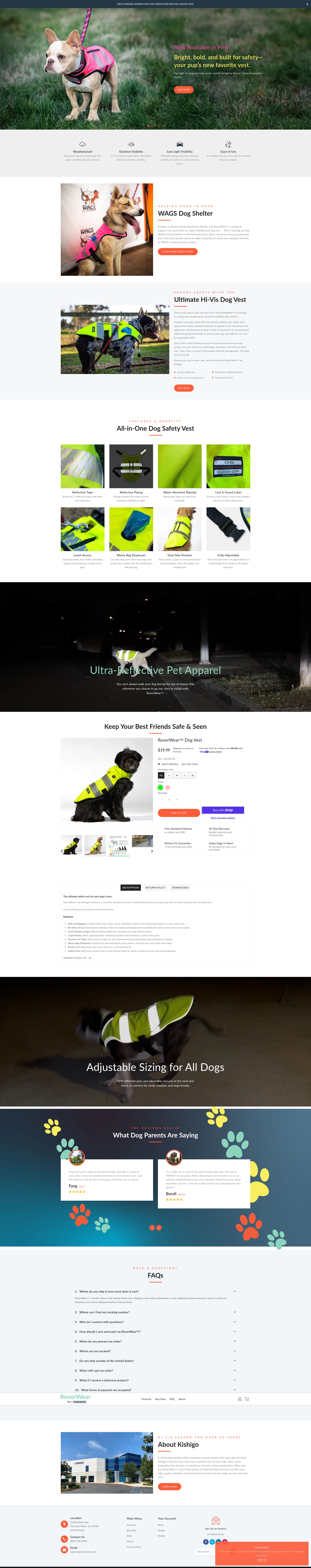 Screenshot of roverwear.com