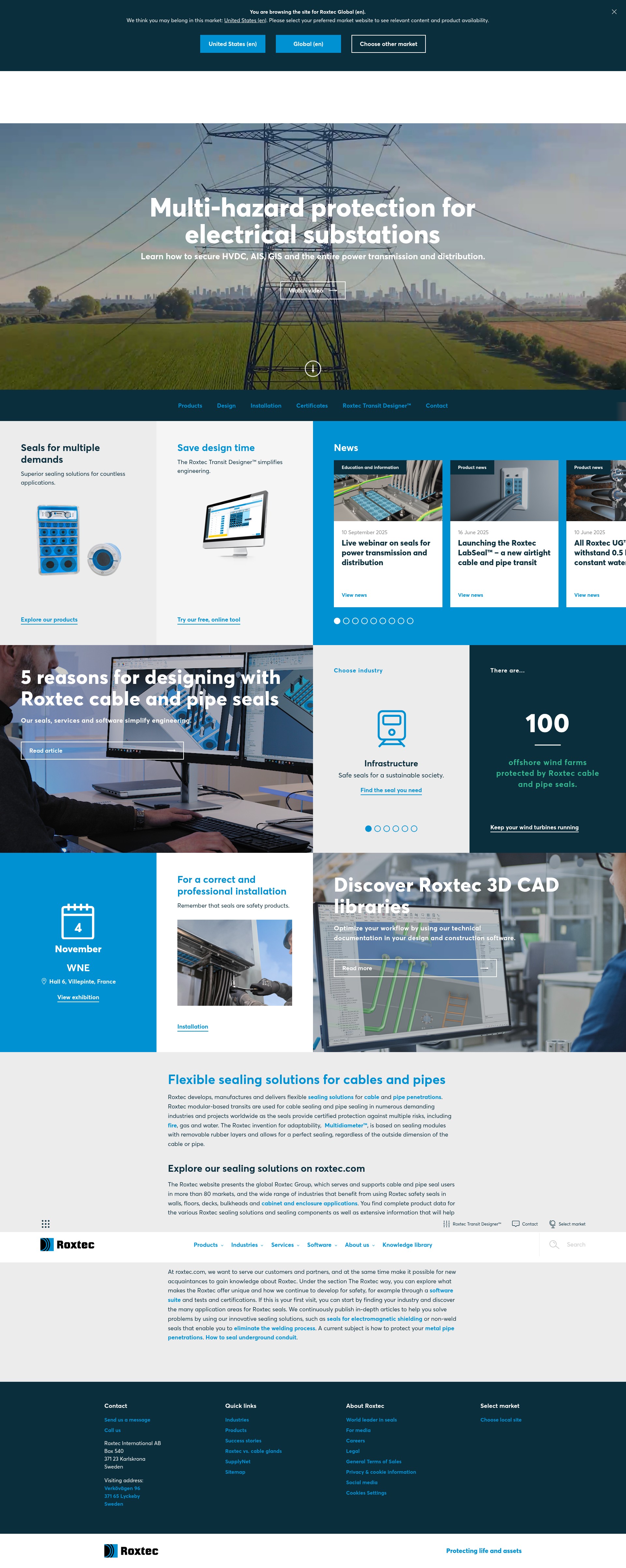Screenshot of roxtec.com
