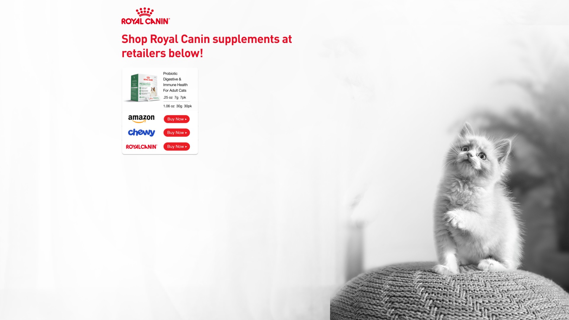 Screenshot of royalcanin-cat-probiotics.com