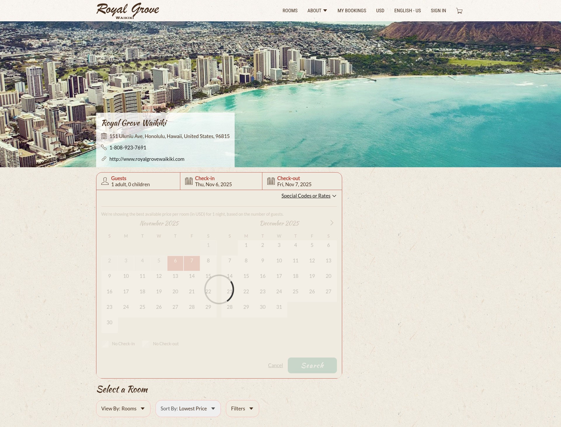 Screenshot of royalgrovewaikiki.com