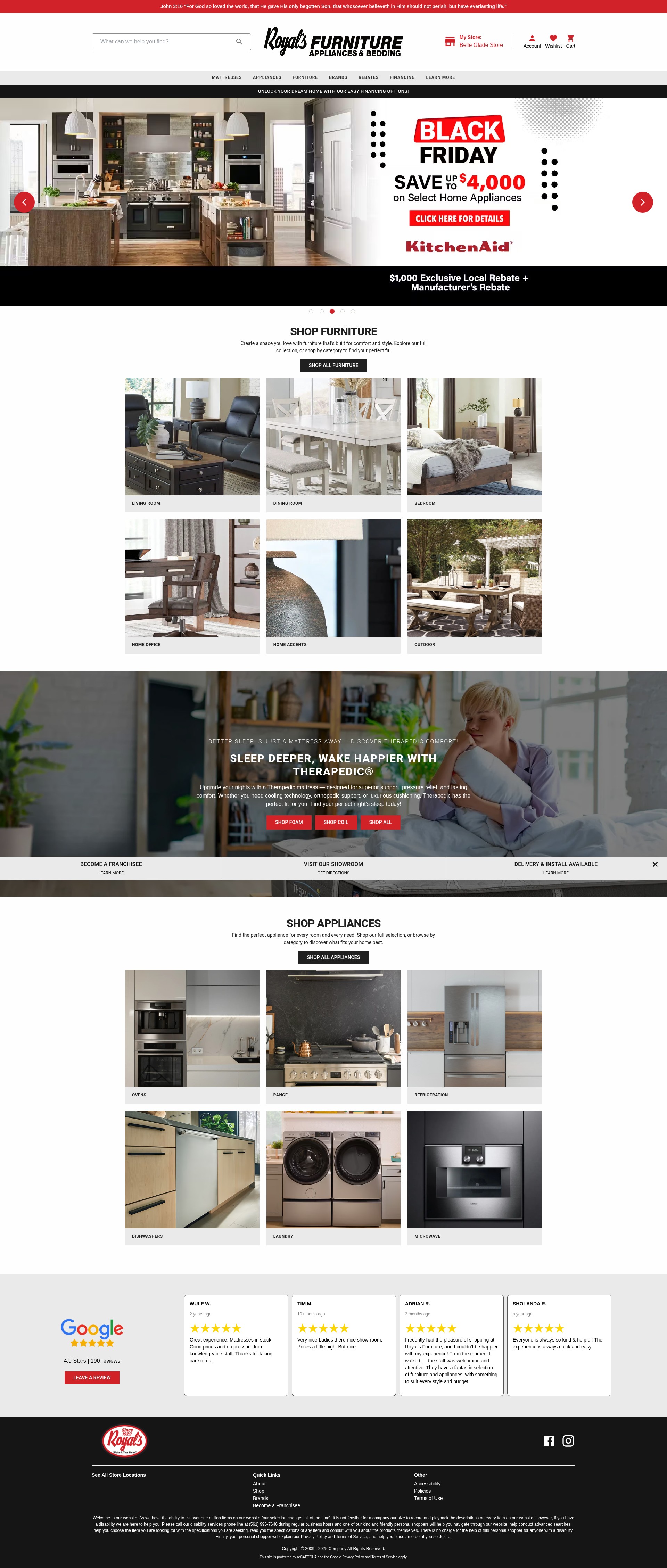 Screenshot of royalsfurnitureinc.com
