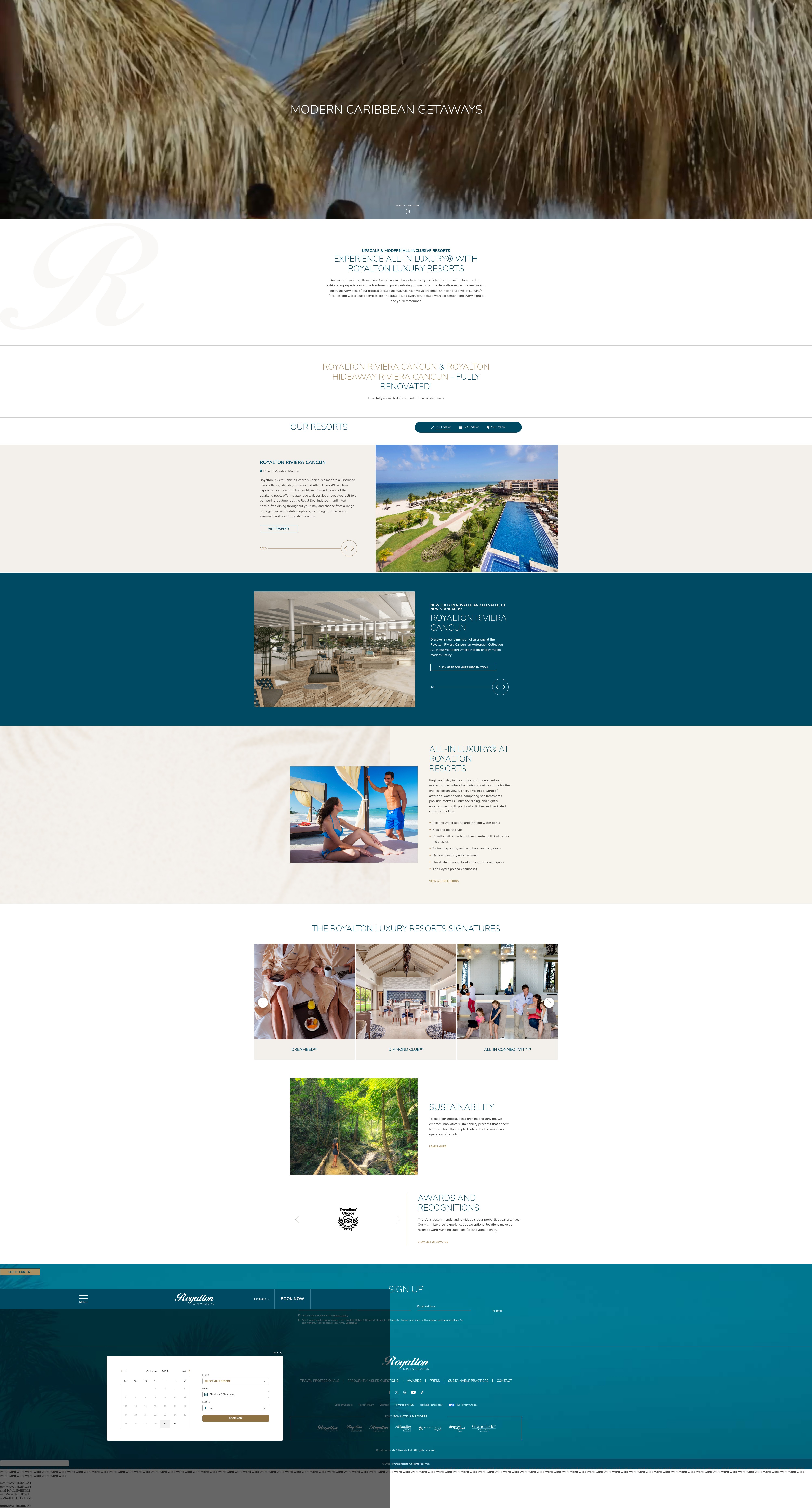 Screenshot of royaltonresorts.com