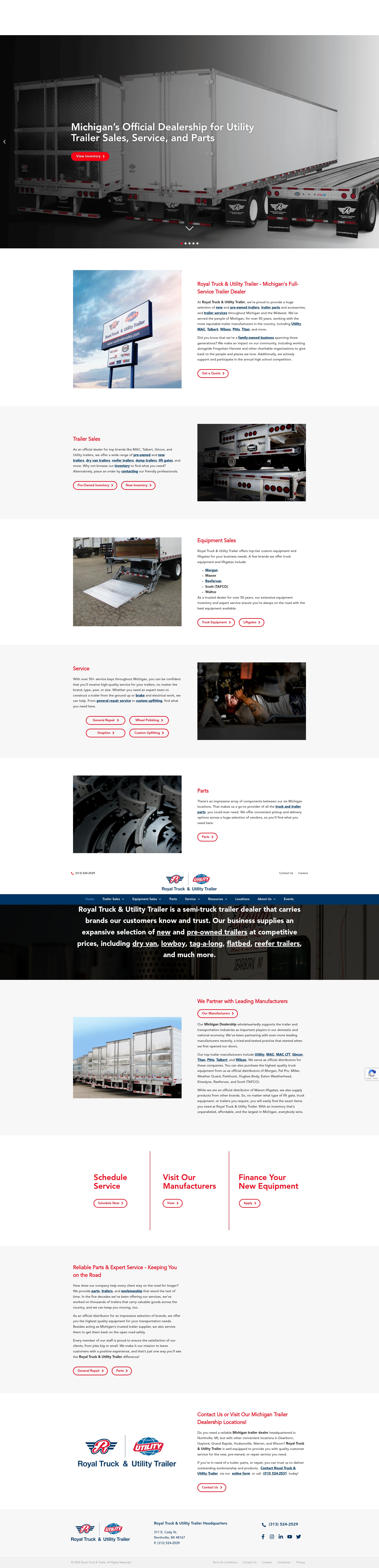 Screenshot of royaltrailersales.com