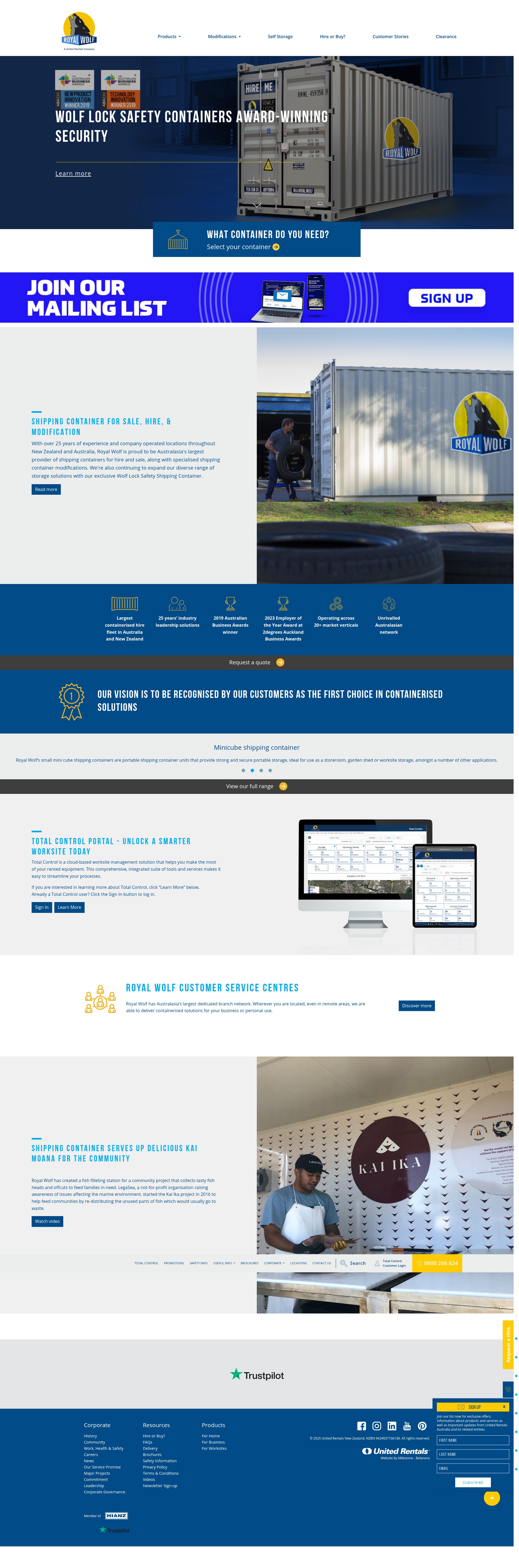 Screenshot of royalwolf.co.nz
