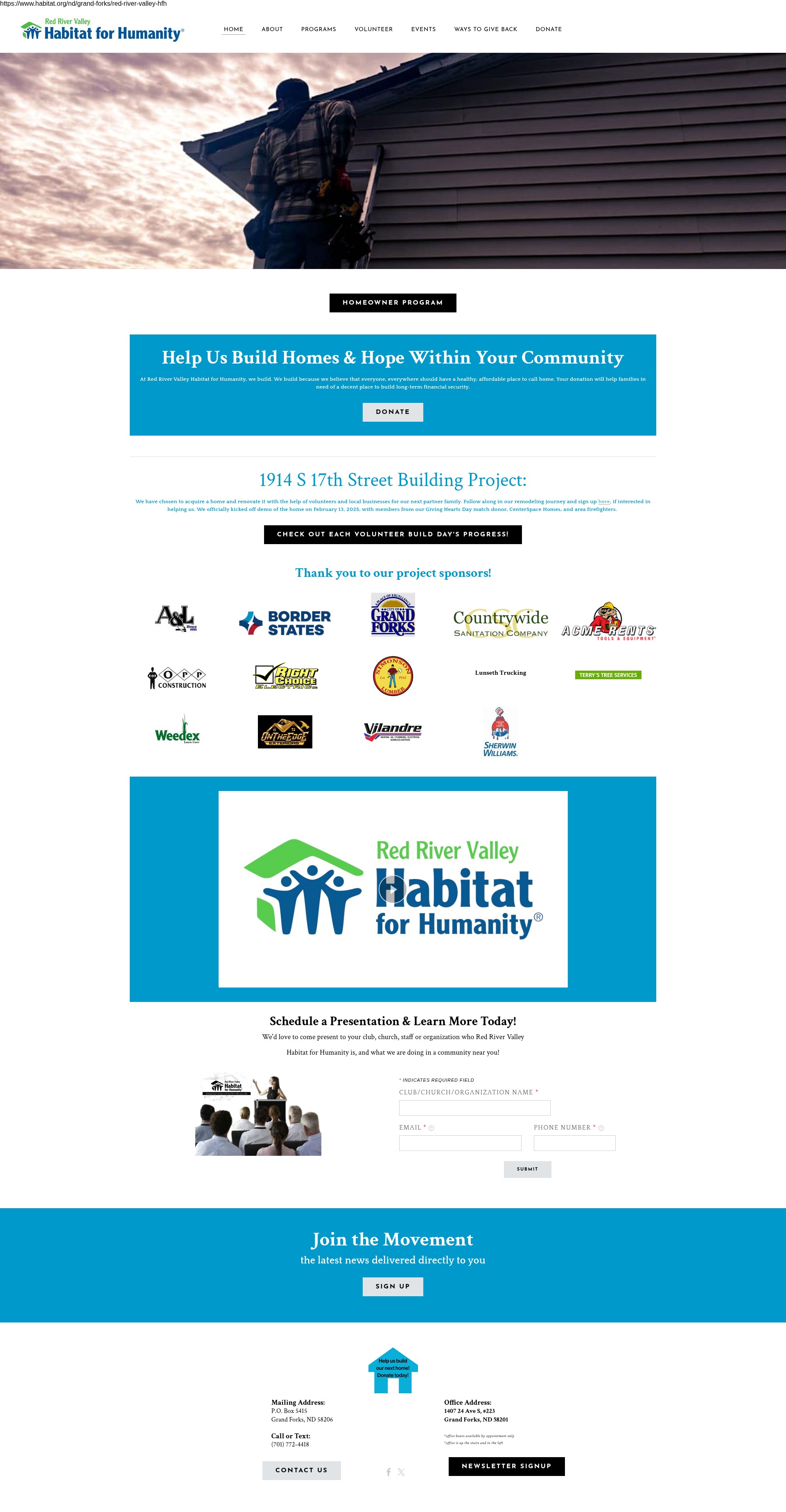 Screenshot of rrvhabitat.com